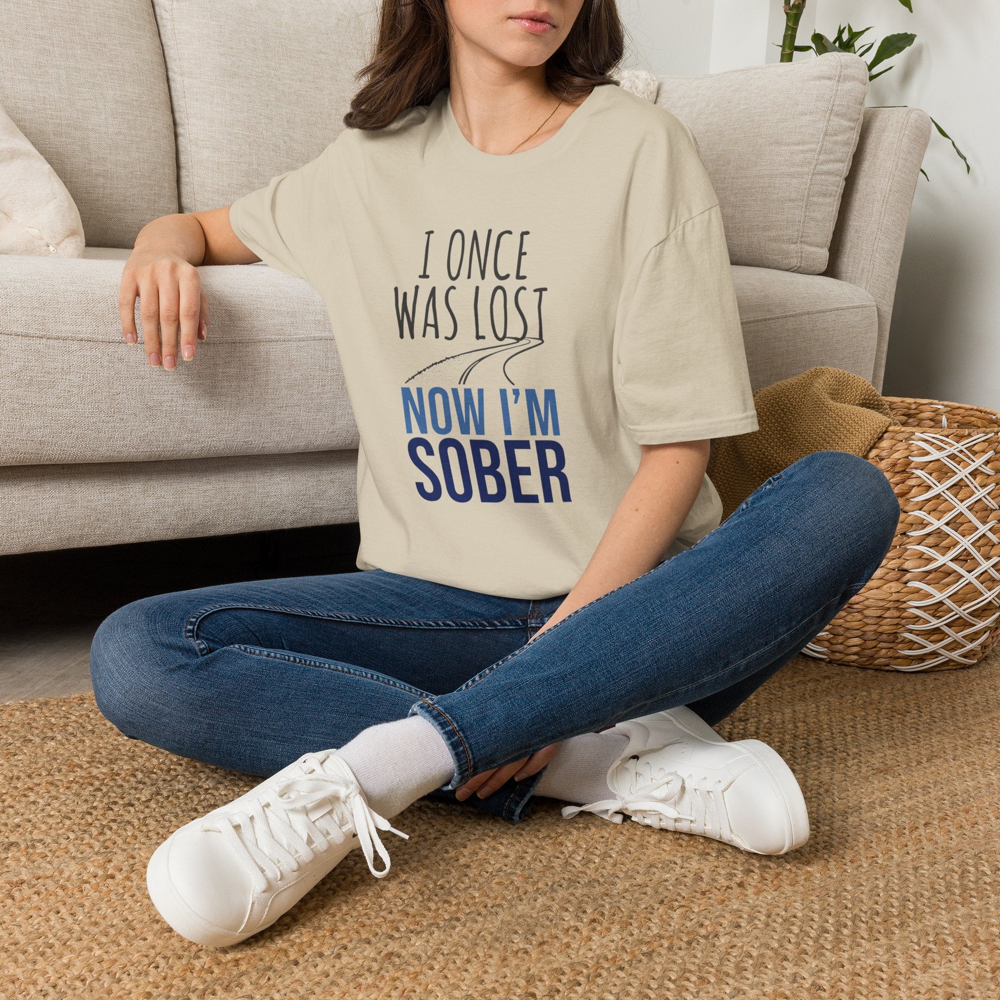 I Once Was Lost Now I'm Sober T-Shirt | Recovery Sobriety Tee