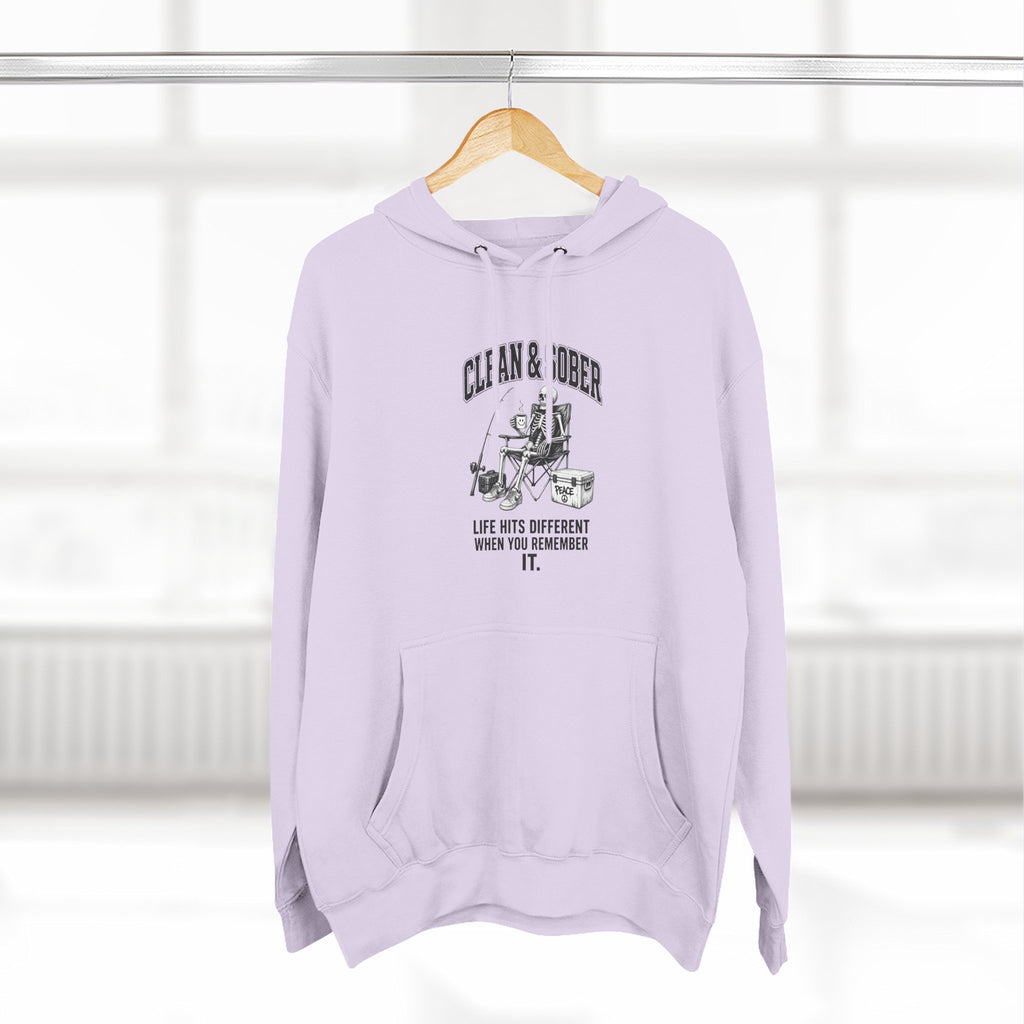 Clean & Sober hoodie | Recovery life illustration, vintage emblem
