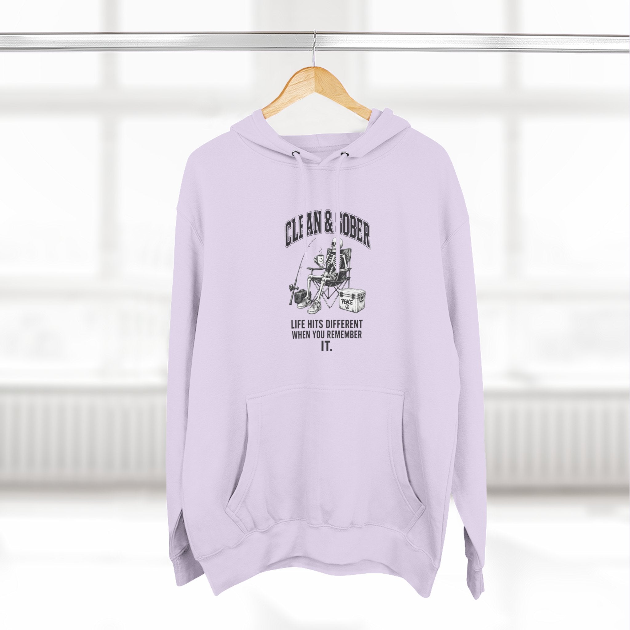 Clean & Sober hoodie | Recovery life illustration, vintage emblem