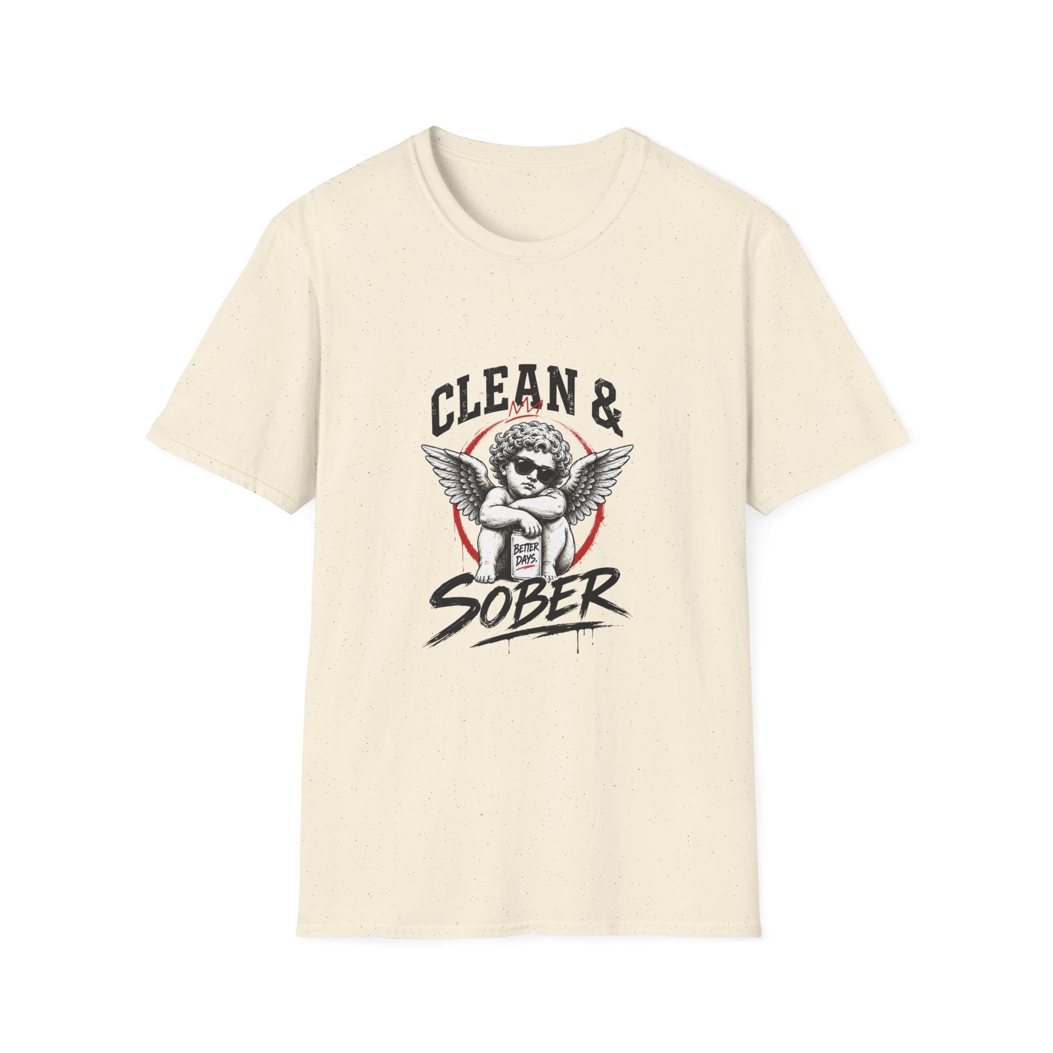 Clean & Sober Angel Graphic T-Shirt — Recovery Support Tee