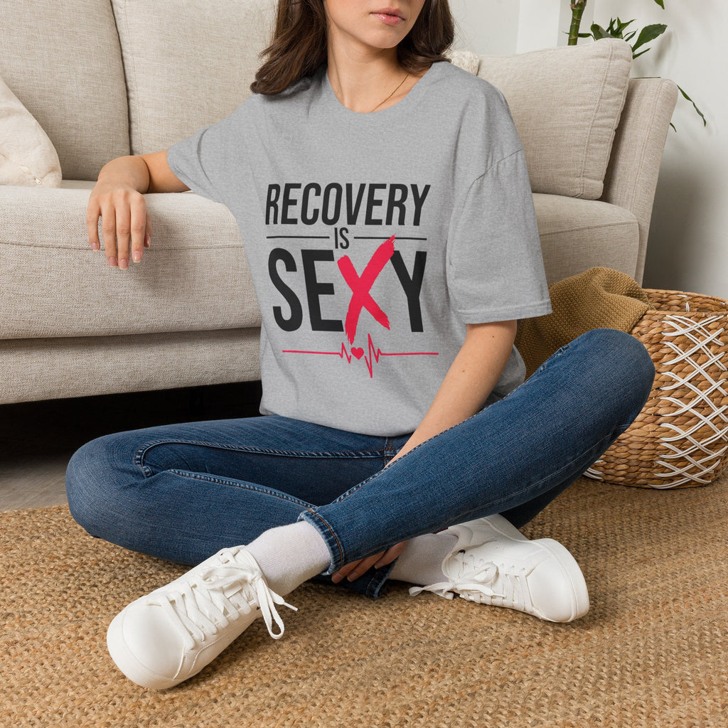Recovery Is Sexy T-Shirt | Slogan Tee with Heartbeat Graphic