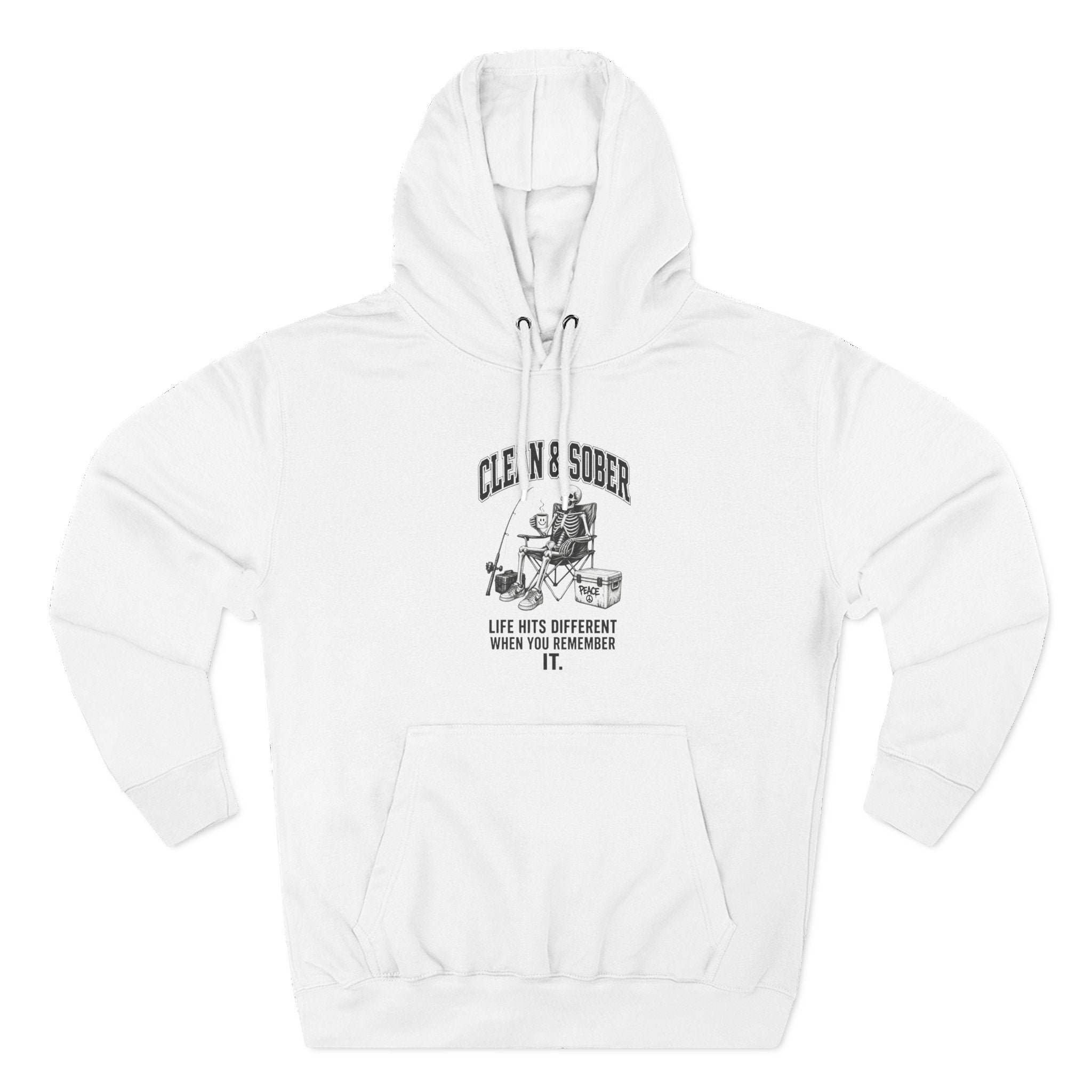 Clean & Sober hoodie | Recovery life illustration, vintage emblem