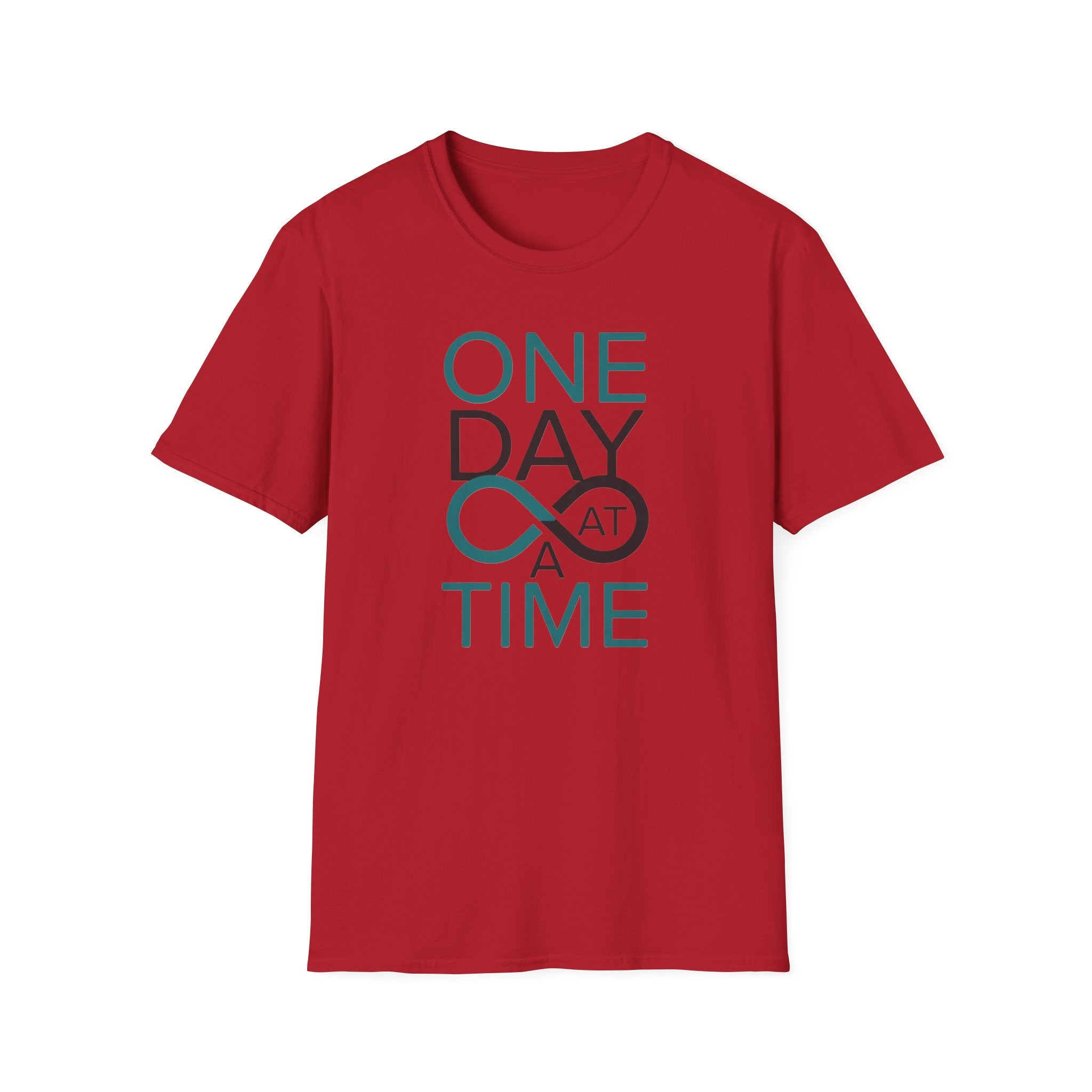 One Day at a Time T-Shirt | Inspirational recovery infinity design