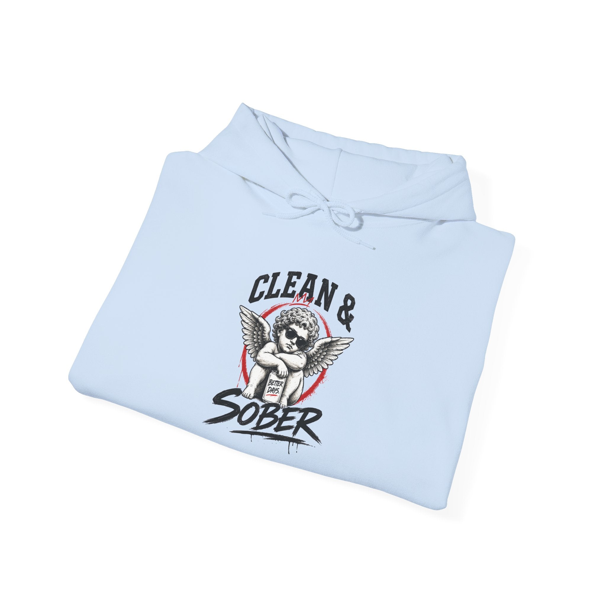 Clean & Sober Hoodie — Recovery Angel Graphic Hooded Sweatshirt