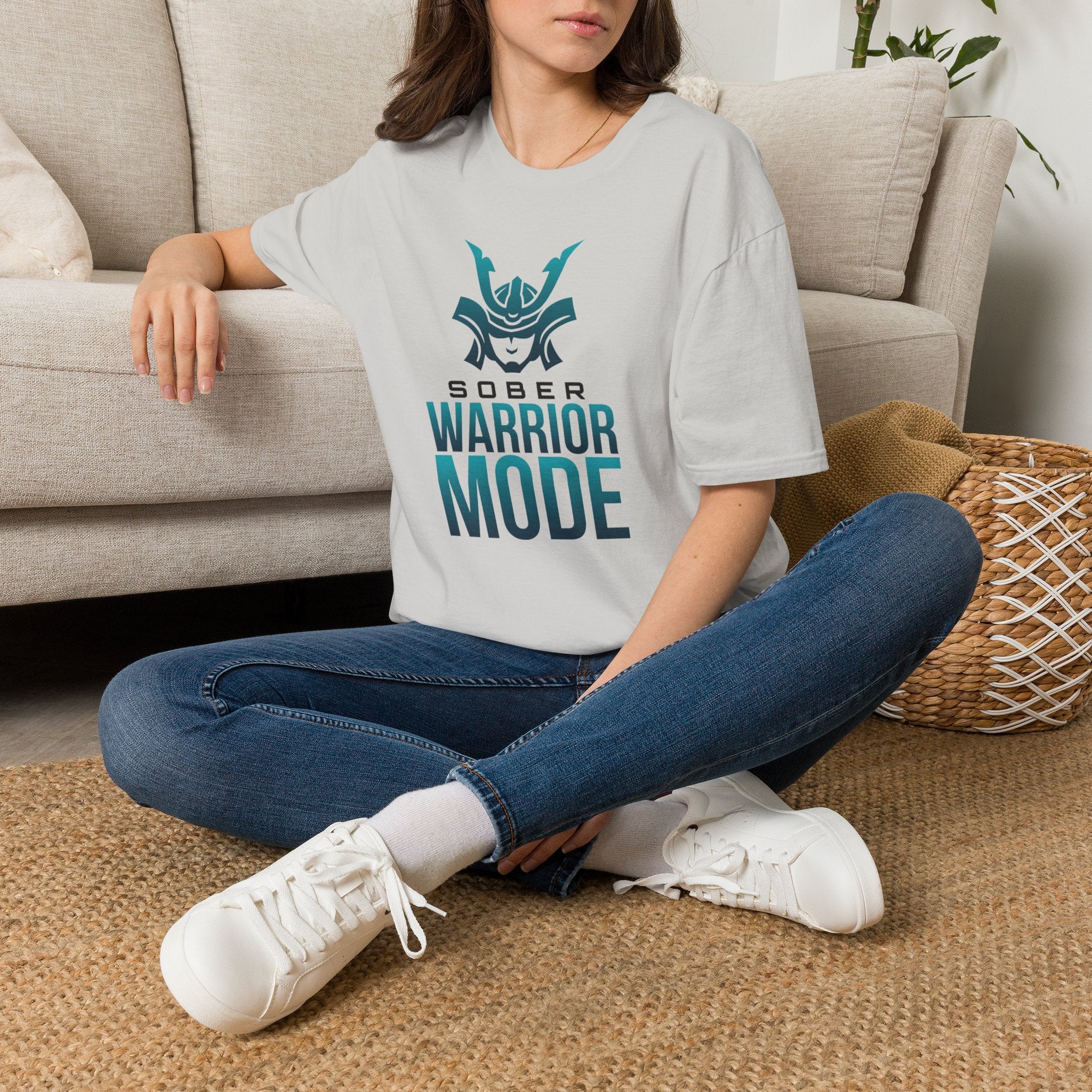 Sober Warrior Mode T-Shirt | Samurai Helmet Recovery Tee