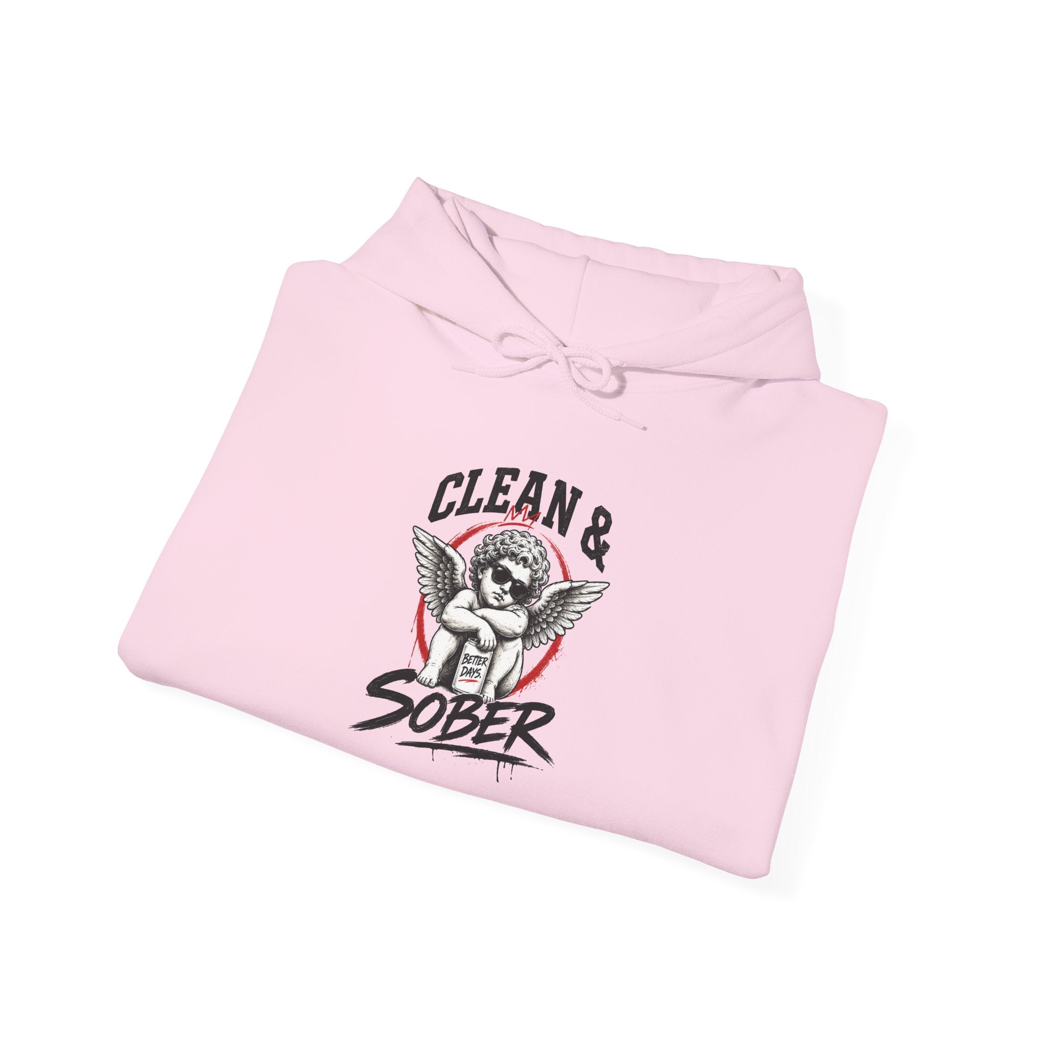 Clean & Sober Hoodie — Recovery Angel Graphic Hooded Sweatshirt