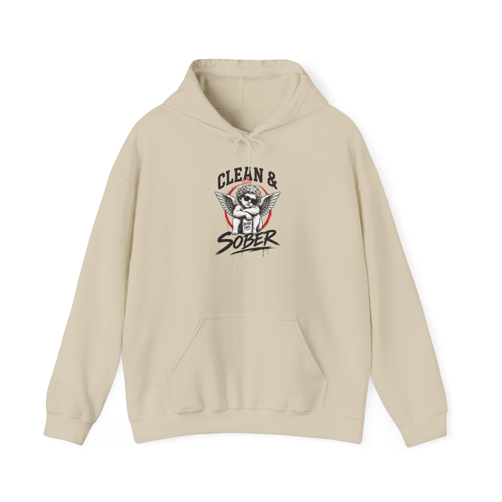Clean & Sober Hoodie — Recovery Angel Graphic Hooded Sweatshirt