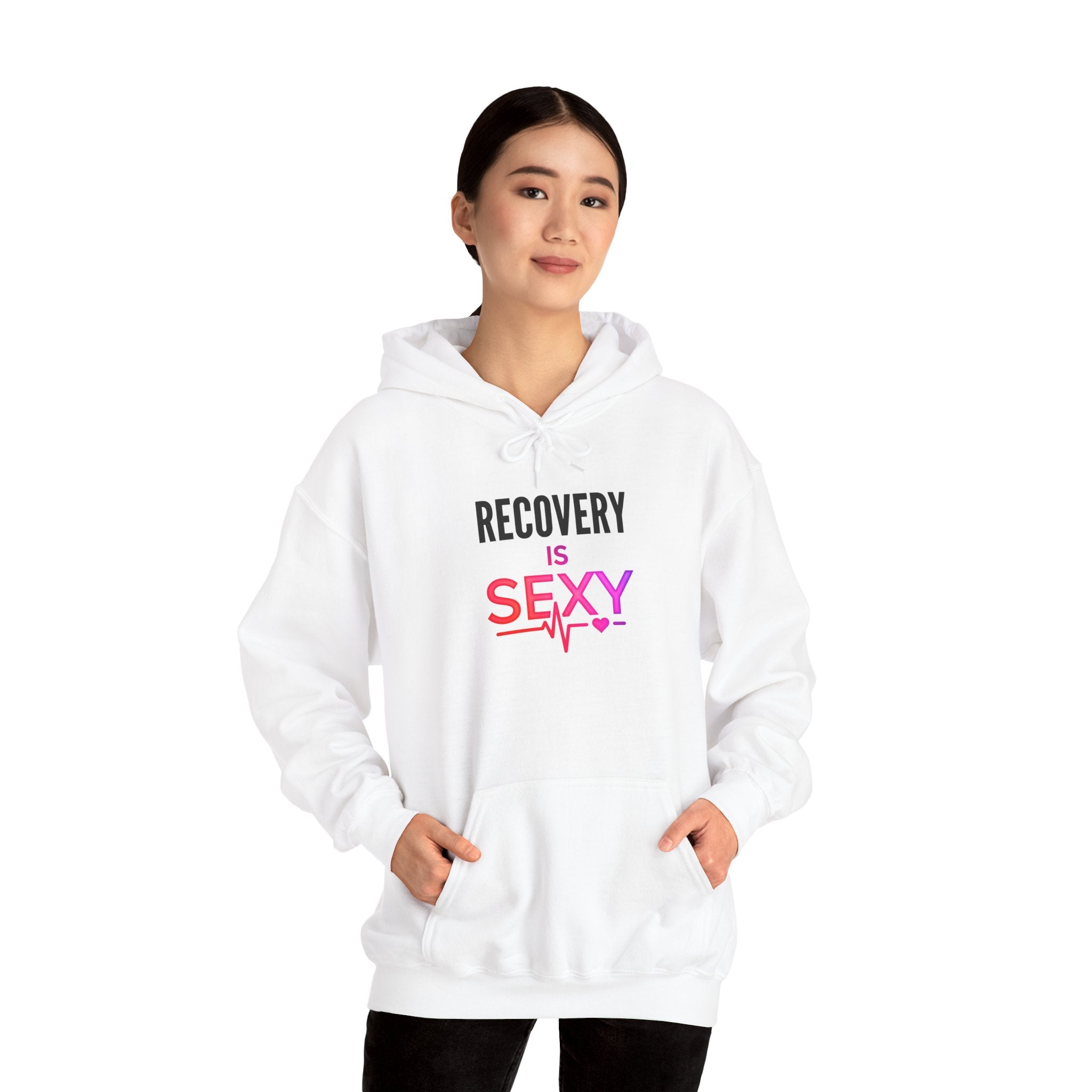 Recovery Is Sexy hoodie | Recovery Support, Heartbeat Graphic