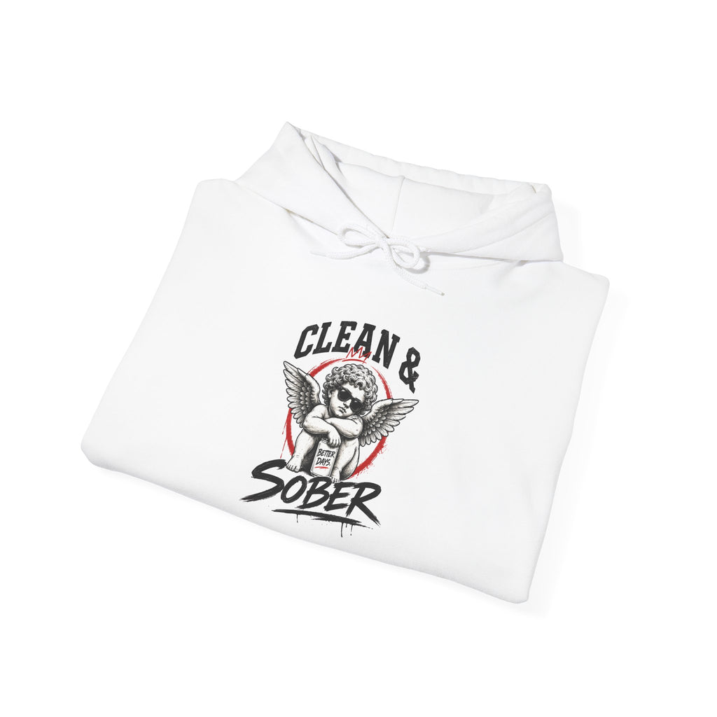 Clean & Sober Hoodie — Recovery Angel Graphic Hooded Sweatshirt