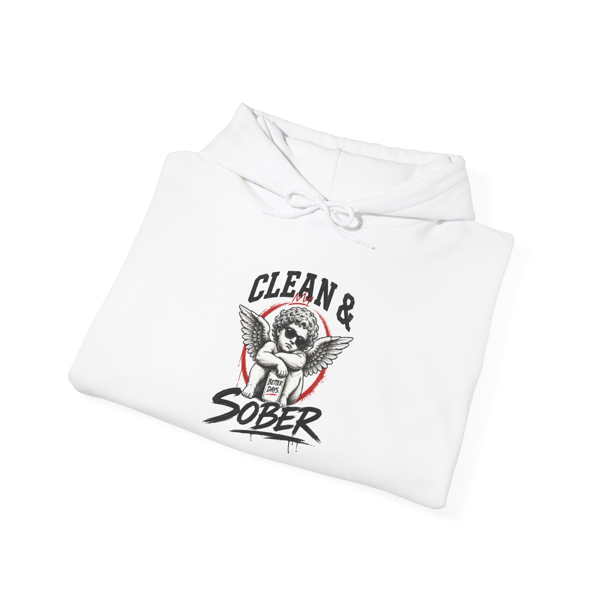 Clean & Sober Hoodie — Recovery Angel Graphic Hooded Sweatshirt