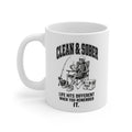 Clean & Sober skeleton fishing mug | Recovery sobriety coffee cup