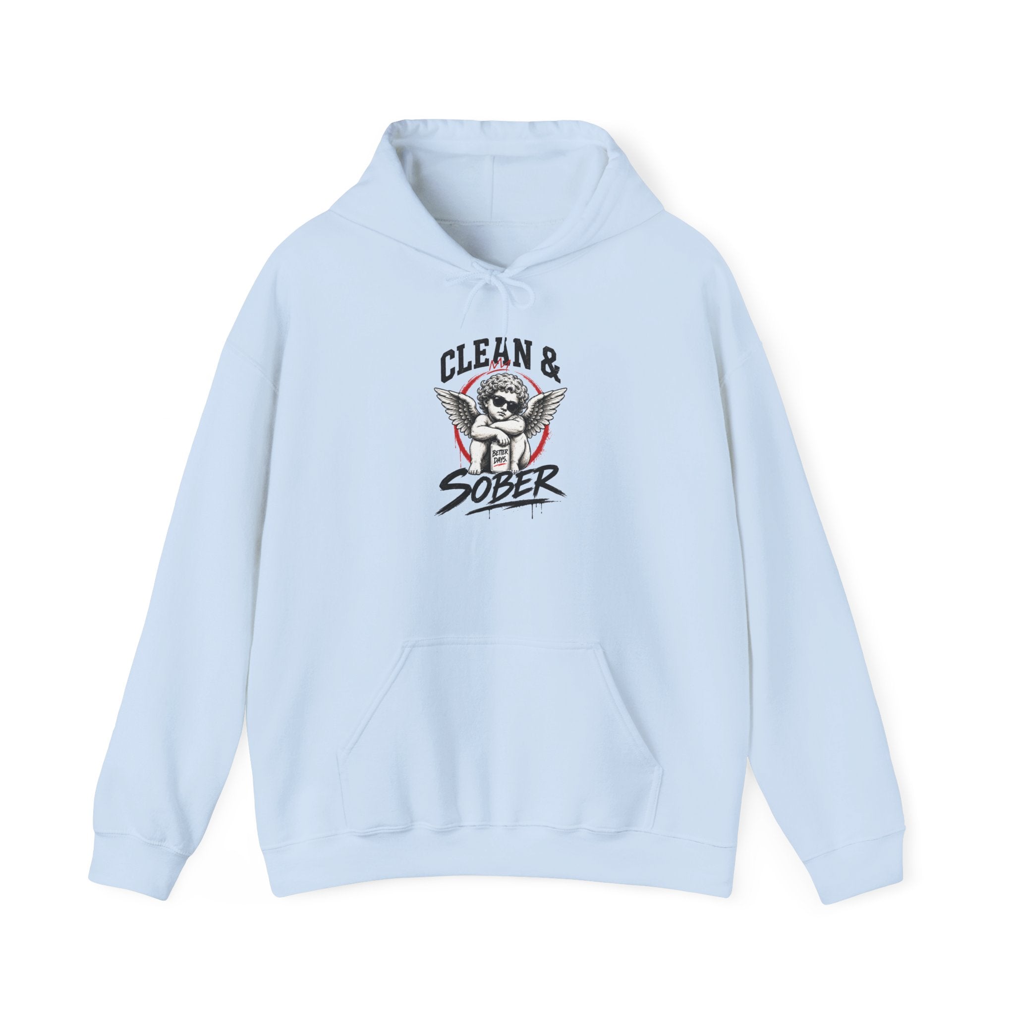Clean & Sober Hoodie — Recovery Angel Graphic Hooded Sweatshirt