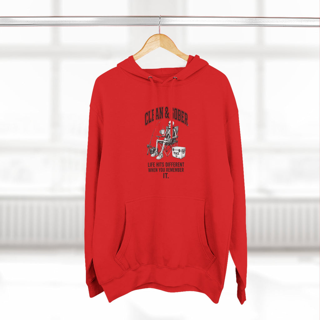 Clean & Sober hoodie | Recovery life illustration, vintage emblem