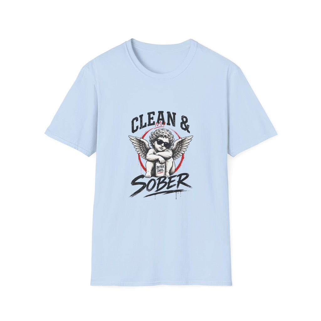 Clean & Sober Angel Graphic T-Shirt — Recovery Support Tee