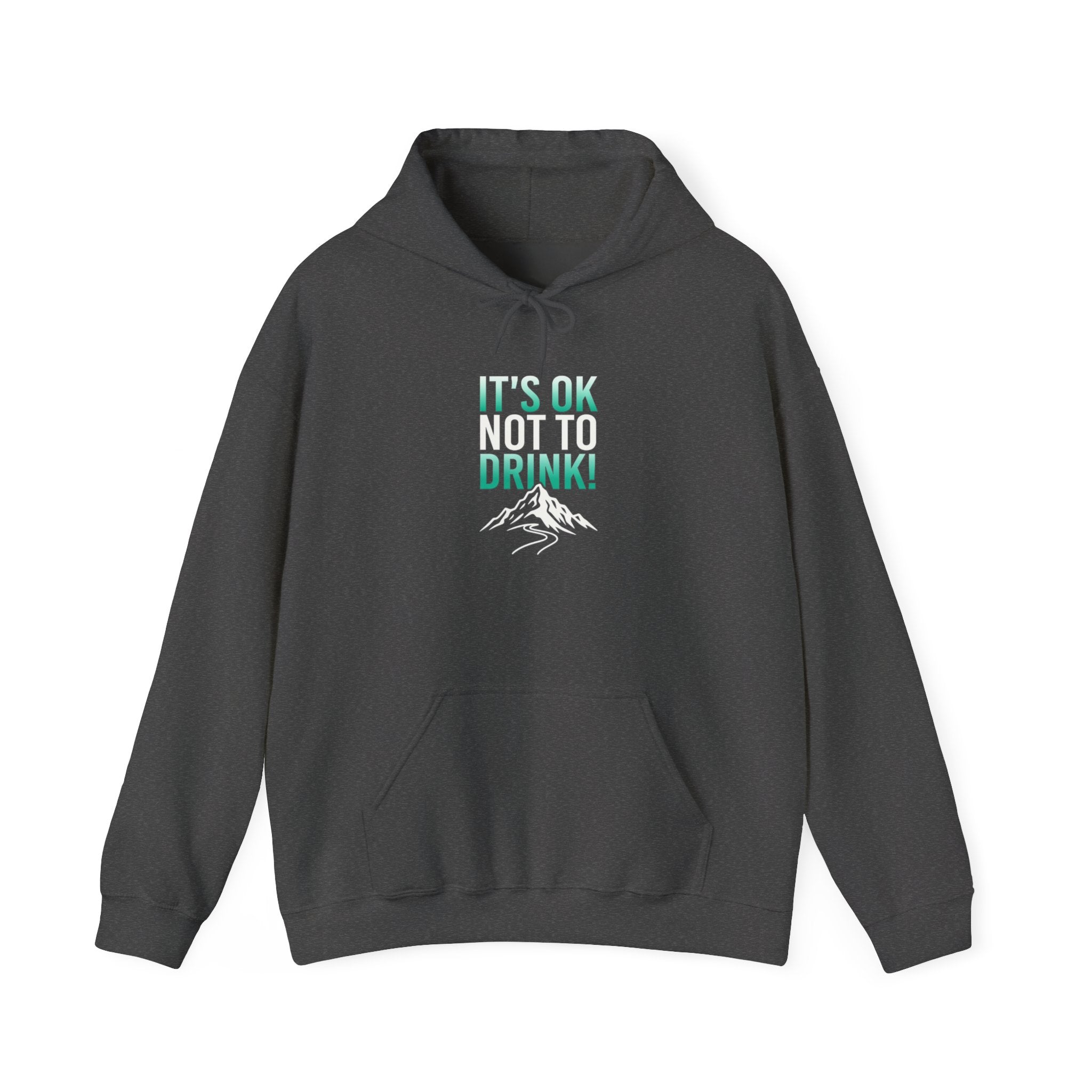 It’s OK Not to Drink Hoodie | Sober Message Mountain Graphic