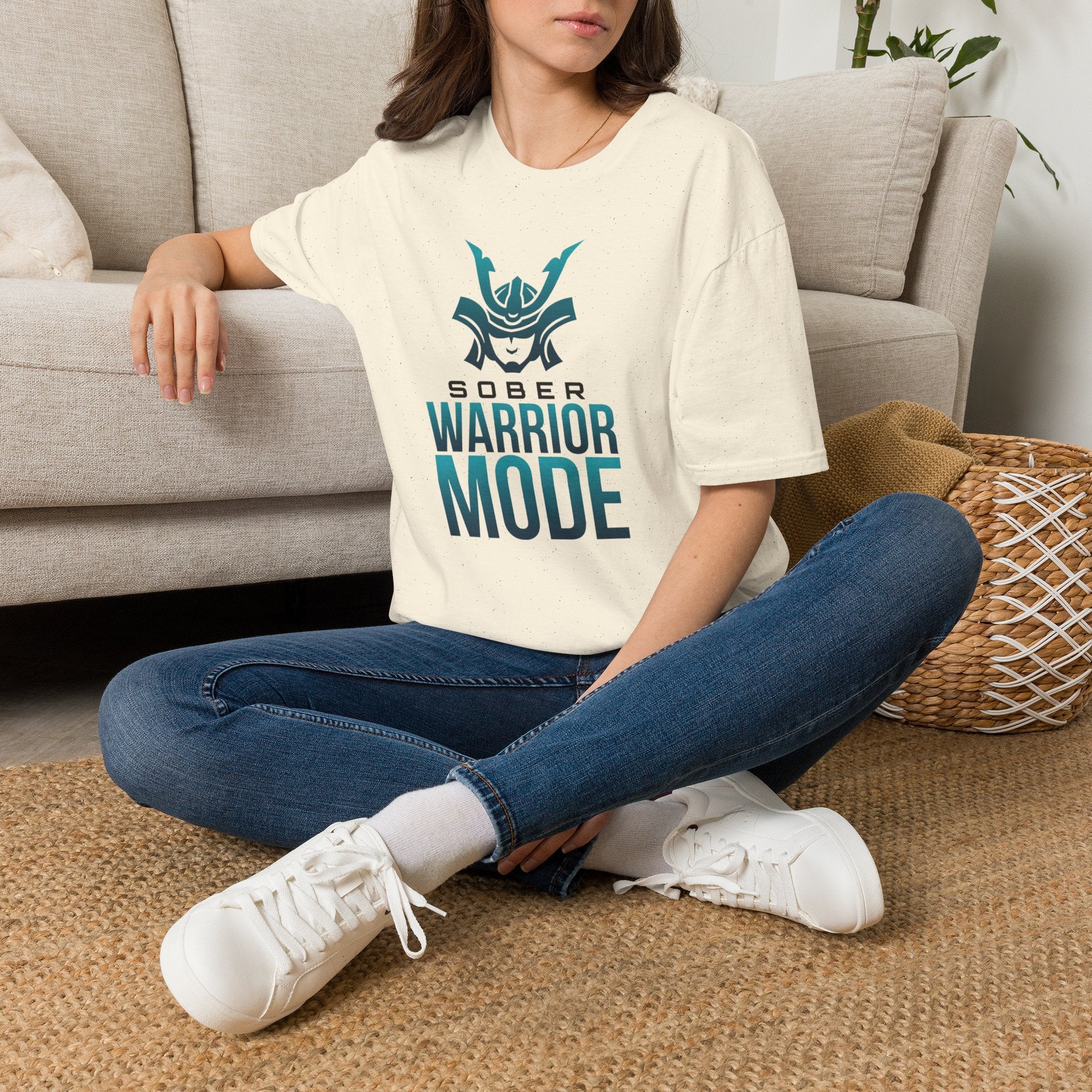 Sober Warrior Mode T-Shirt | Samurai Helmet Recovery Tee