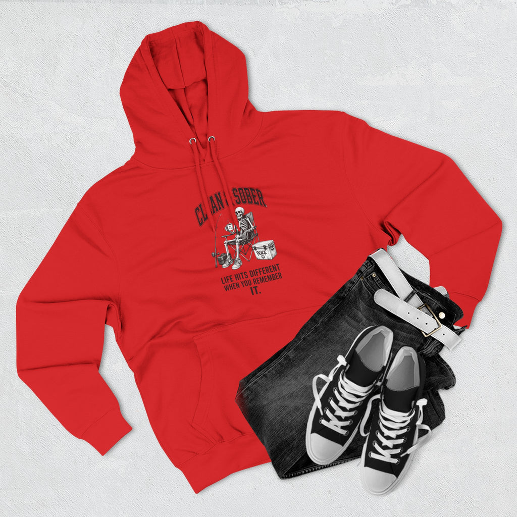 Clean & Sober hoodie | Recovery life illustration, vintage emblem