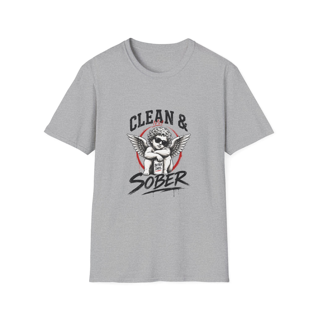 Clean & Sober Angel Graphic T-Shirt — Recovery Support Tee