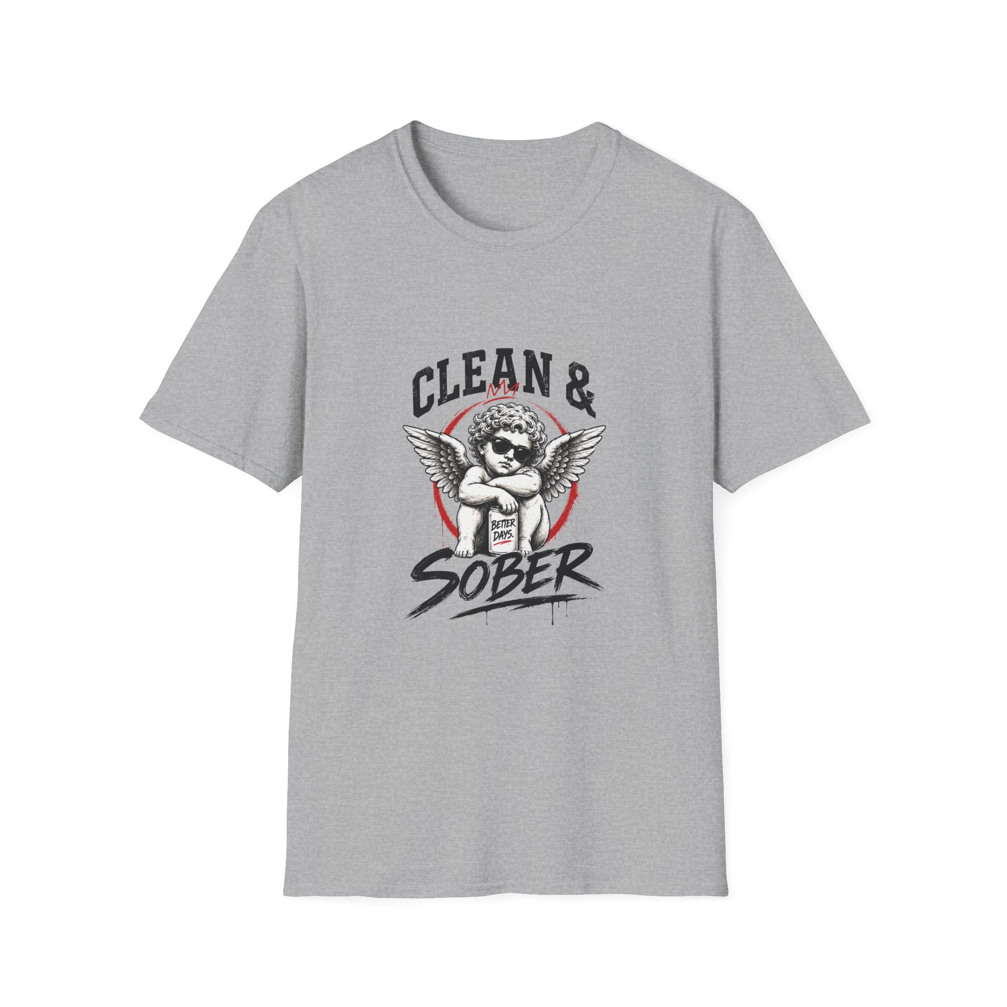 Clean & Sober Angel Graphic T-Shirt — Recovery Support Tee