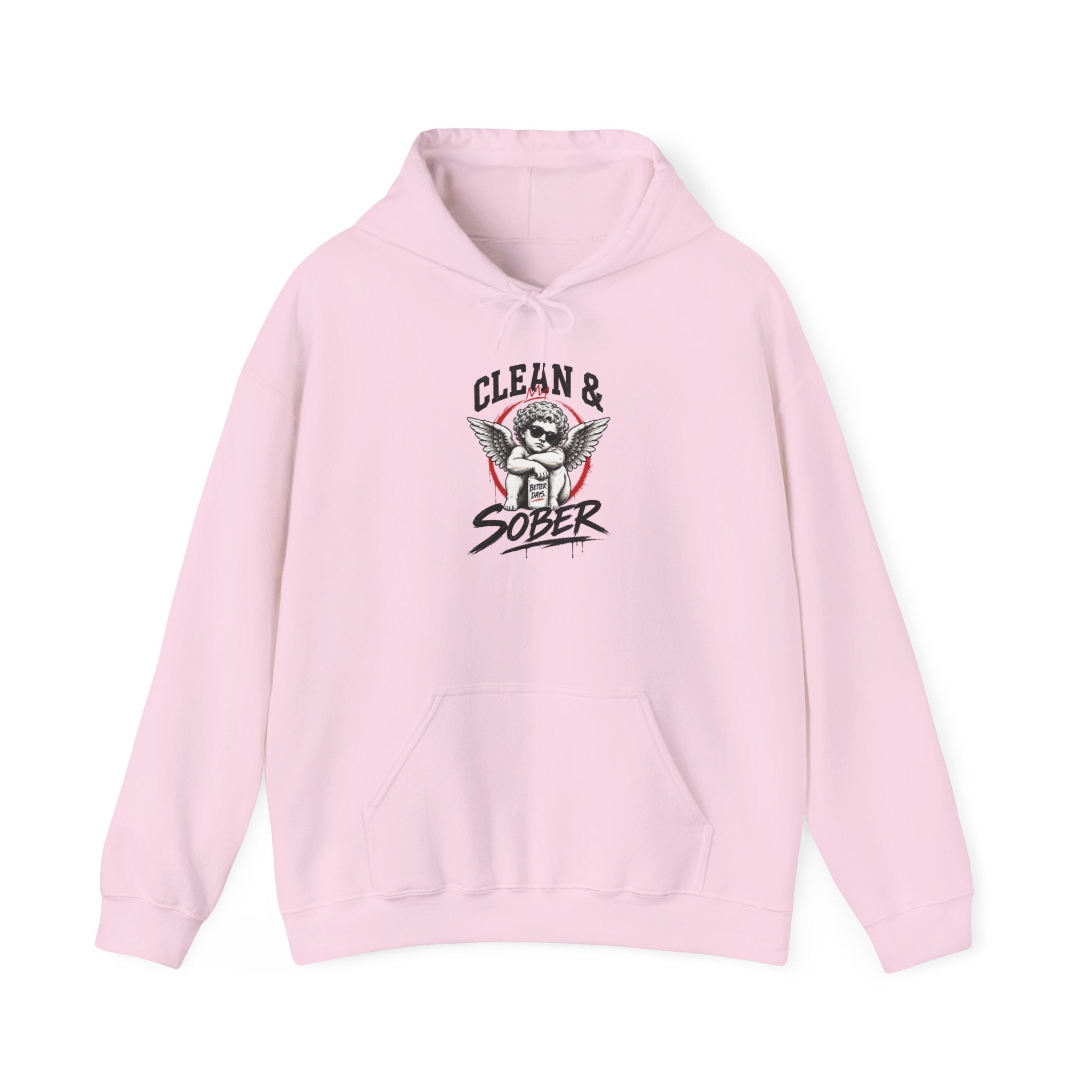 Clean & Sober Hoodie — Recovery Angel Graphic Hooded Sweatshirt