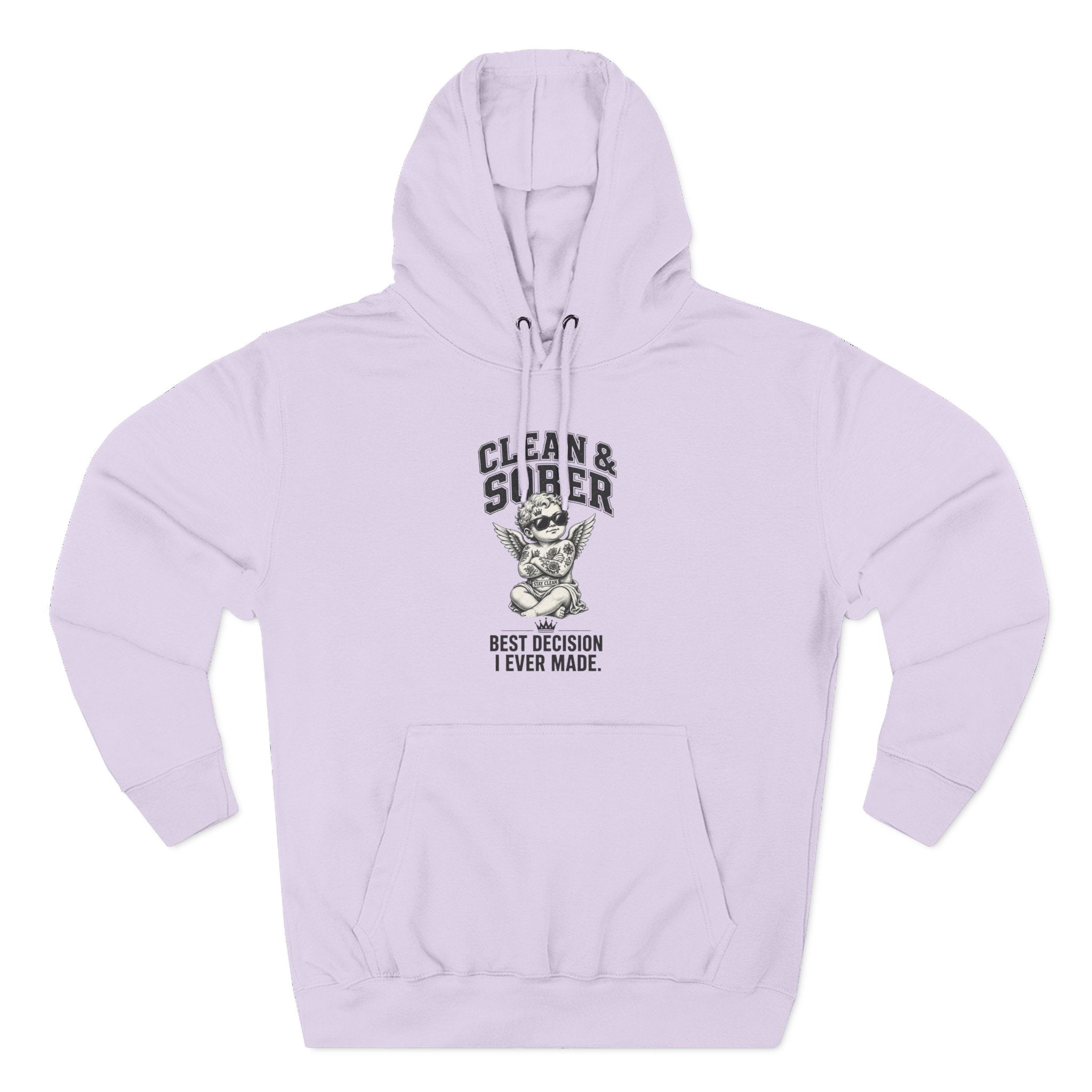 Clean & Sober Cat graphic hoodie | 'Best Decision I Ever Made' design