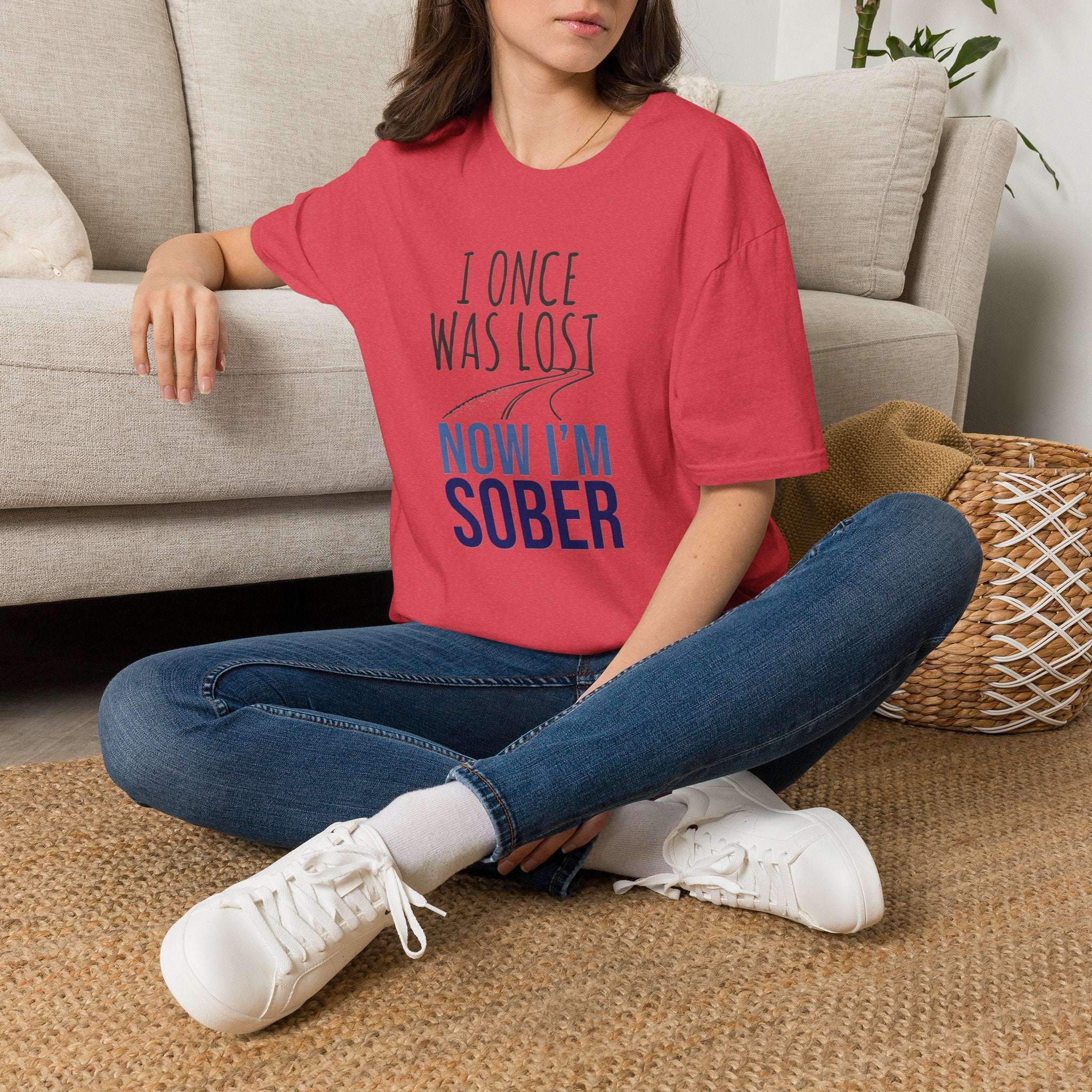 I Once Was Lost Now I'm Sober T-Shirt | Recovery Sobriety Tee