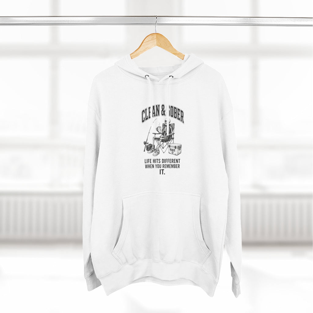 Clean & Sober hoodie | Recovery life illustration, vintage emblem