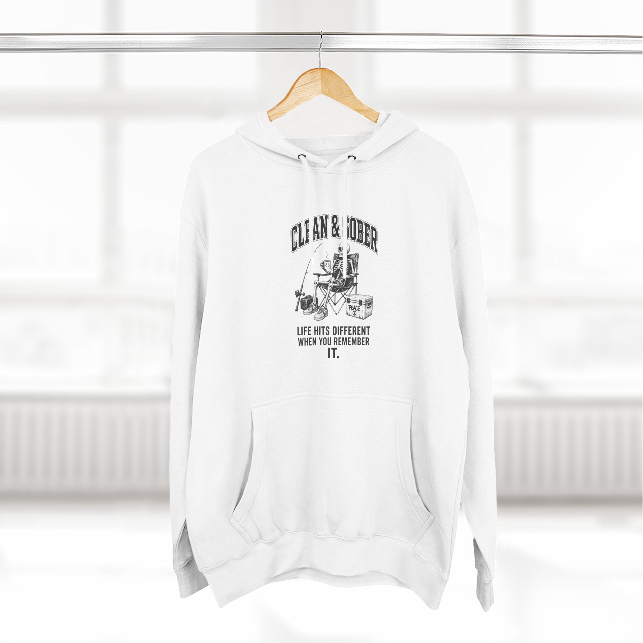 Clean & Sober hoodie | Recovery life illustration, vintage emblem