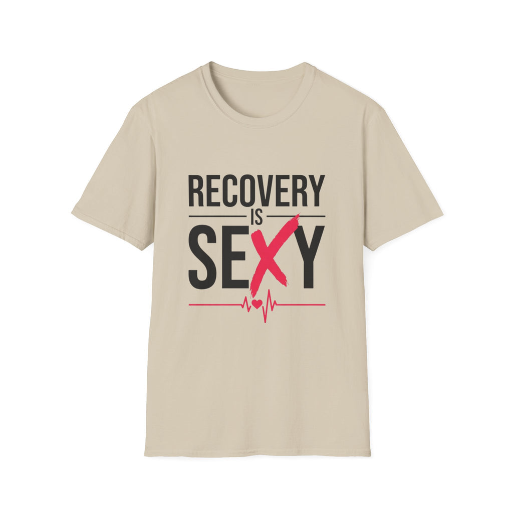 Recovery Is Sexy T-Shirt | Slogan Tee with Heartbeat Graphic
