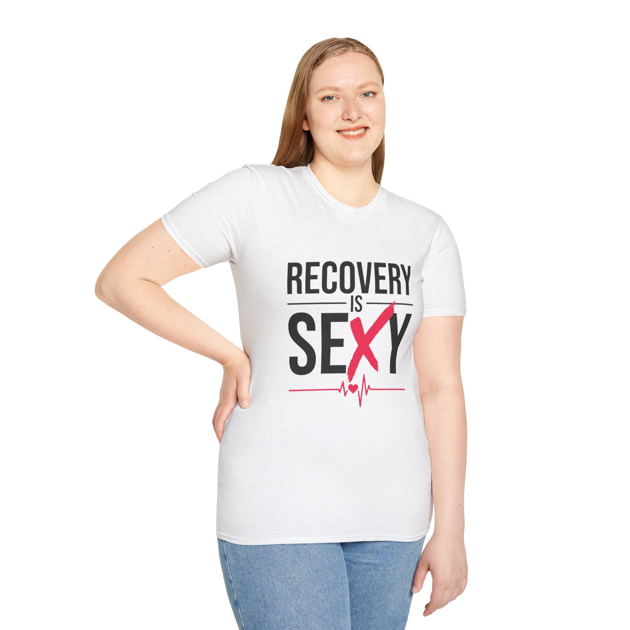 Recovery Is Sexy T-Shirt | Slogan Tee with Heartbeat Graphic