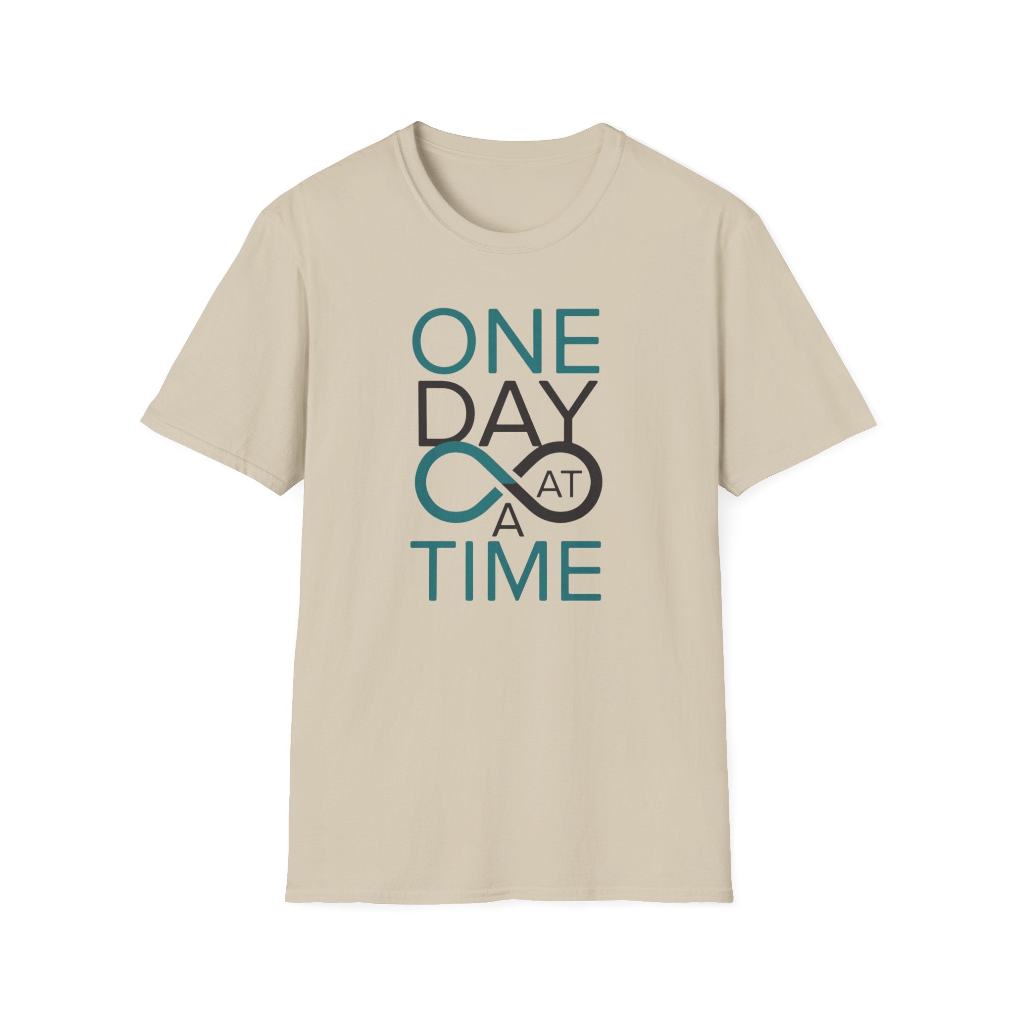 One Day at a Time T-Shirt | Inspirational recovery infinity design