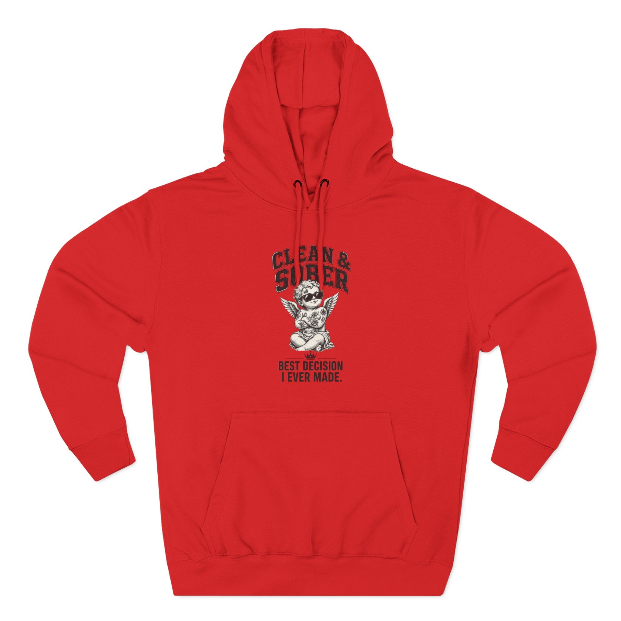 Clean & Sober Cat graphic hoodie | 'Best Decision I Ever Made' design