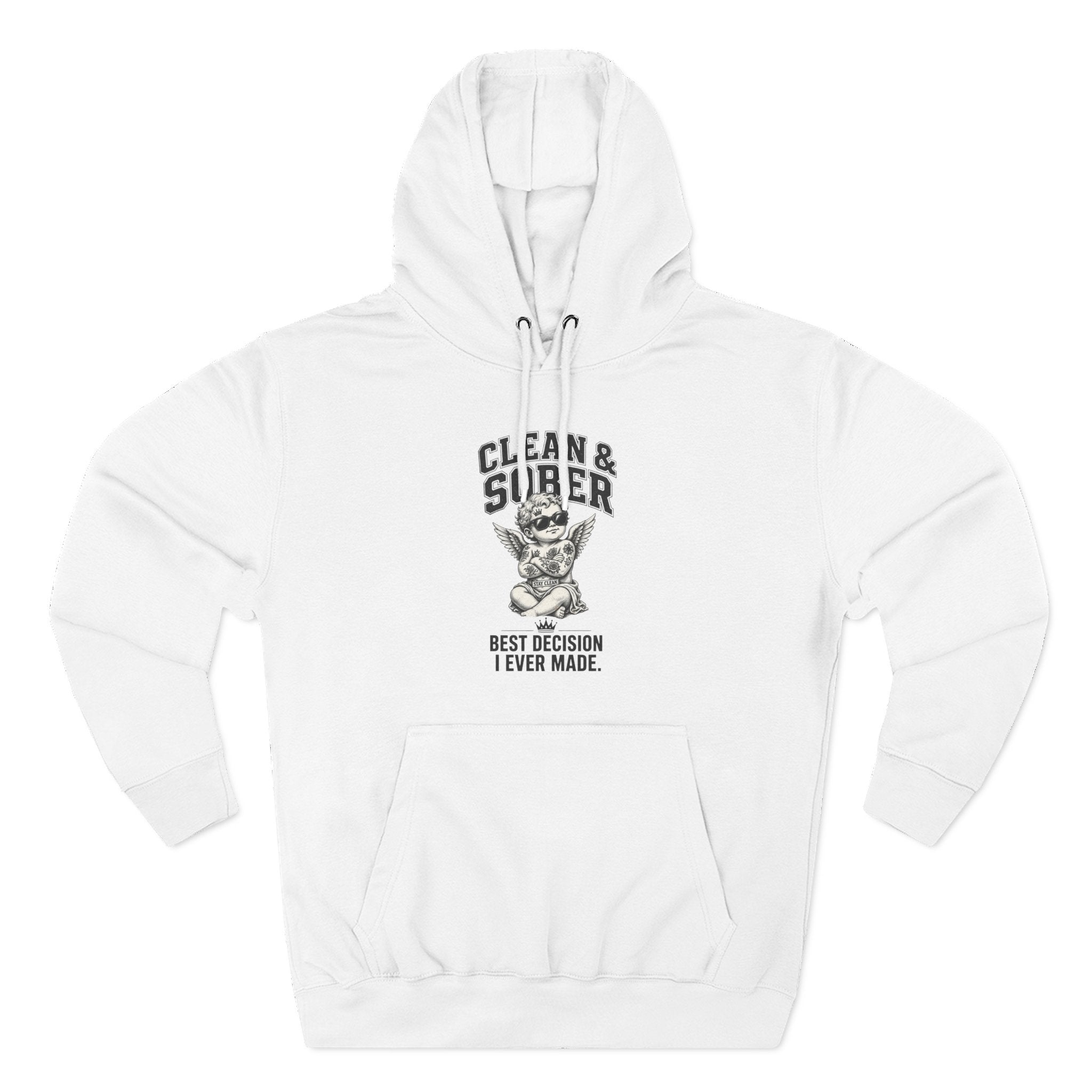 Clean & Sober Cat graphic hoodie | 'Best Decision I Ever Made' design