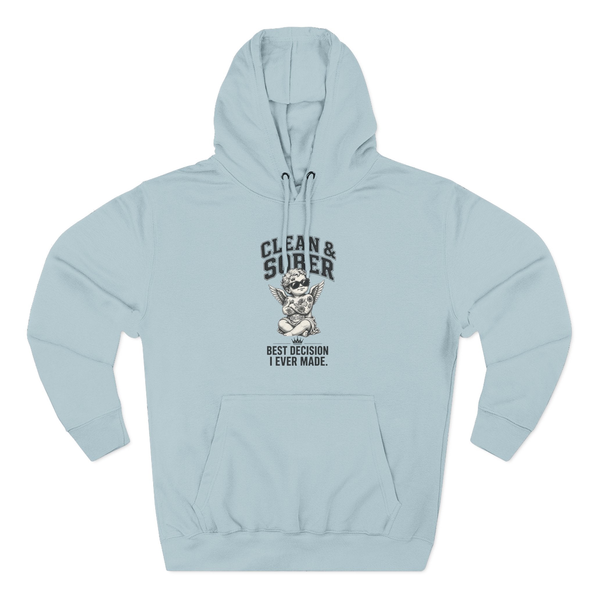 Clean & Sober Cat graphic hoodie | 'Best Decision I Ever Made' design