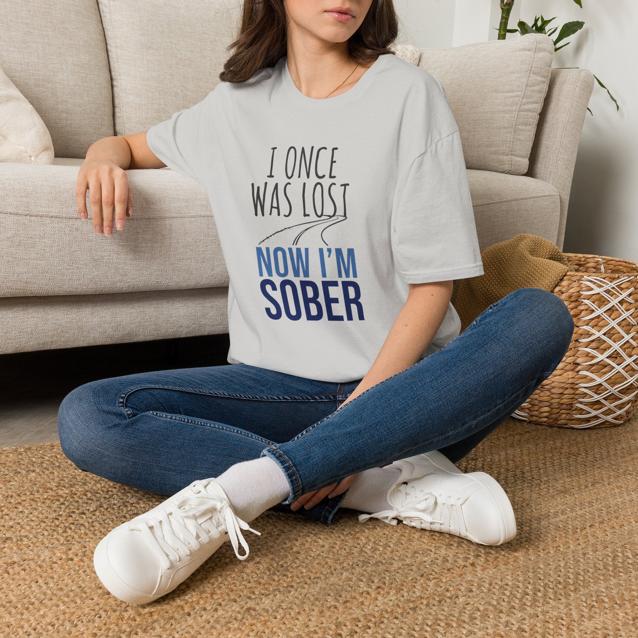 I Once Was Lost Now I'm Sober T-Shirt | Recovery Sobriety Tee