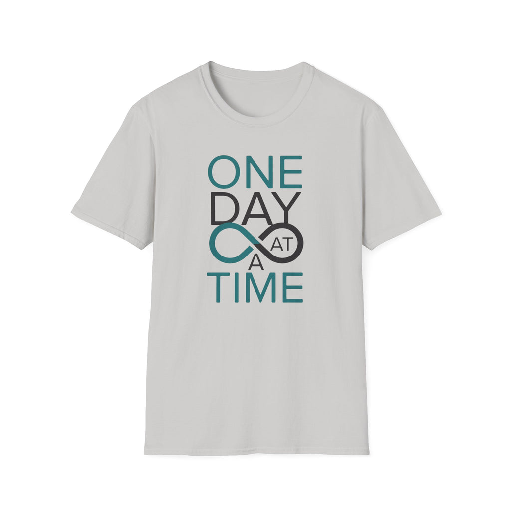 One Day at a Time T-Shirt | Inspirational recovery infinity design