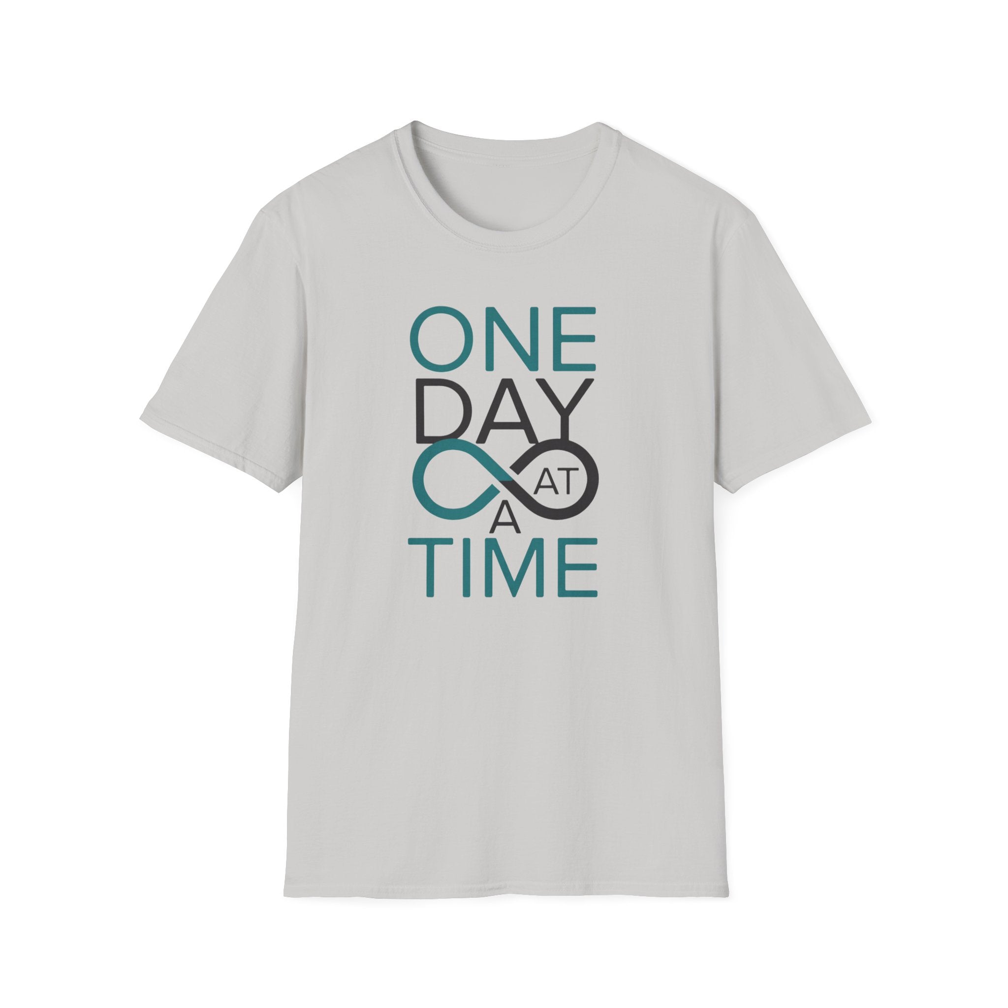 One Day at a Time T-Shirt | Inspirational recovery infinity design
