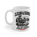 Clean & Sober skeleton lounging mug | Better Days Bigger Dreams coffee cup