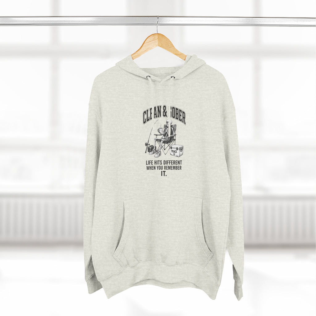 Clean & Sober hoodie | Recovery life illustration, vintage emblem