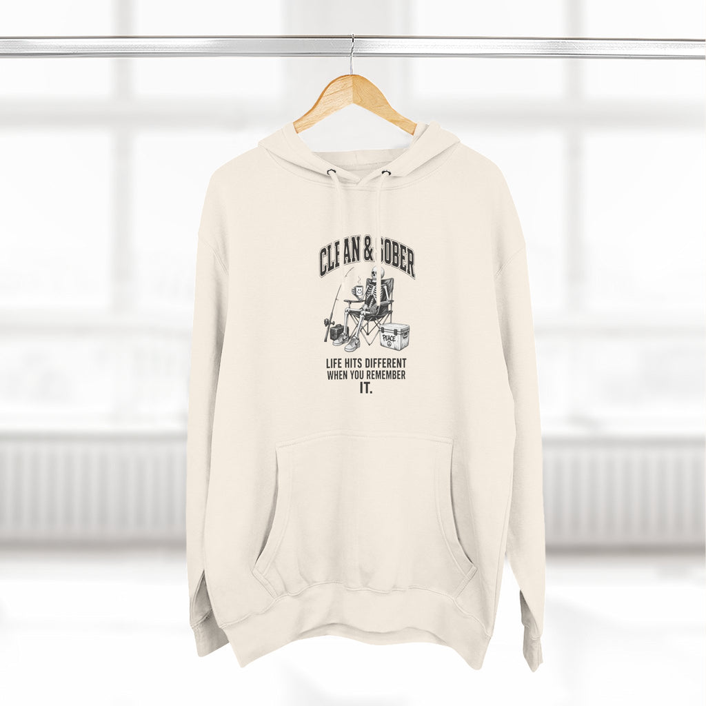Clean & Sober hoodie | Recovery life illustration, vintage emblem