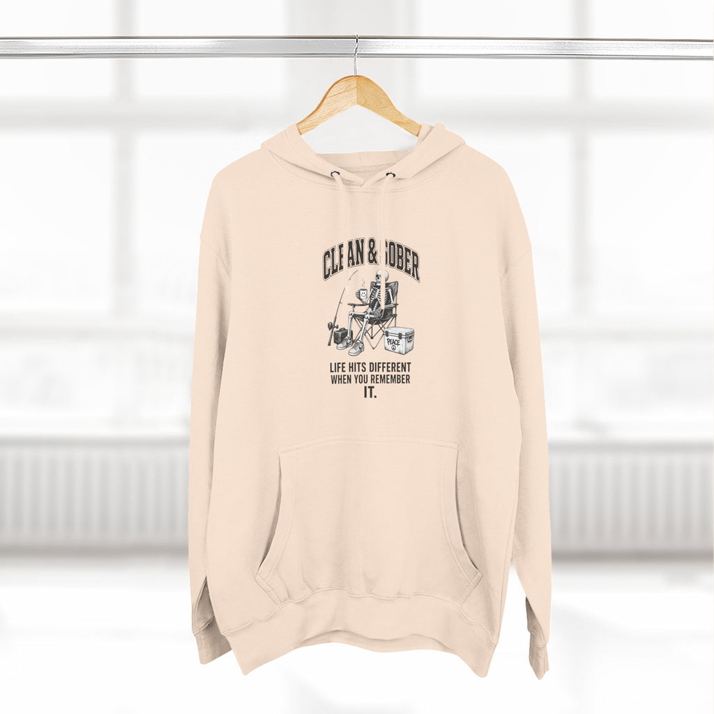 Clean & Sober hoodie | Recovery life illustration, vintage emblem