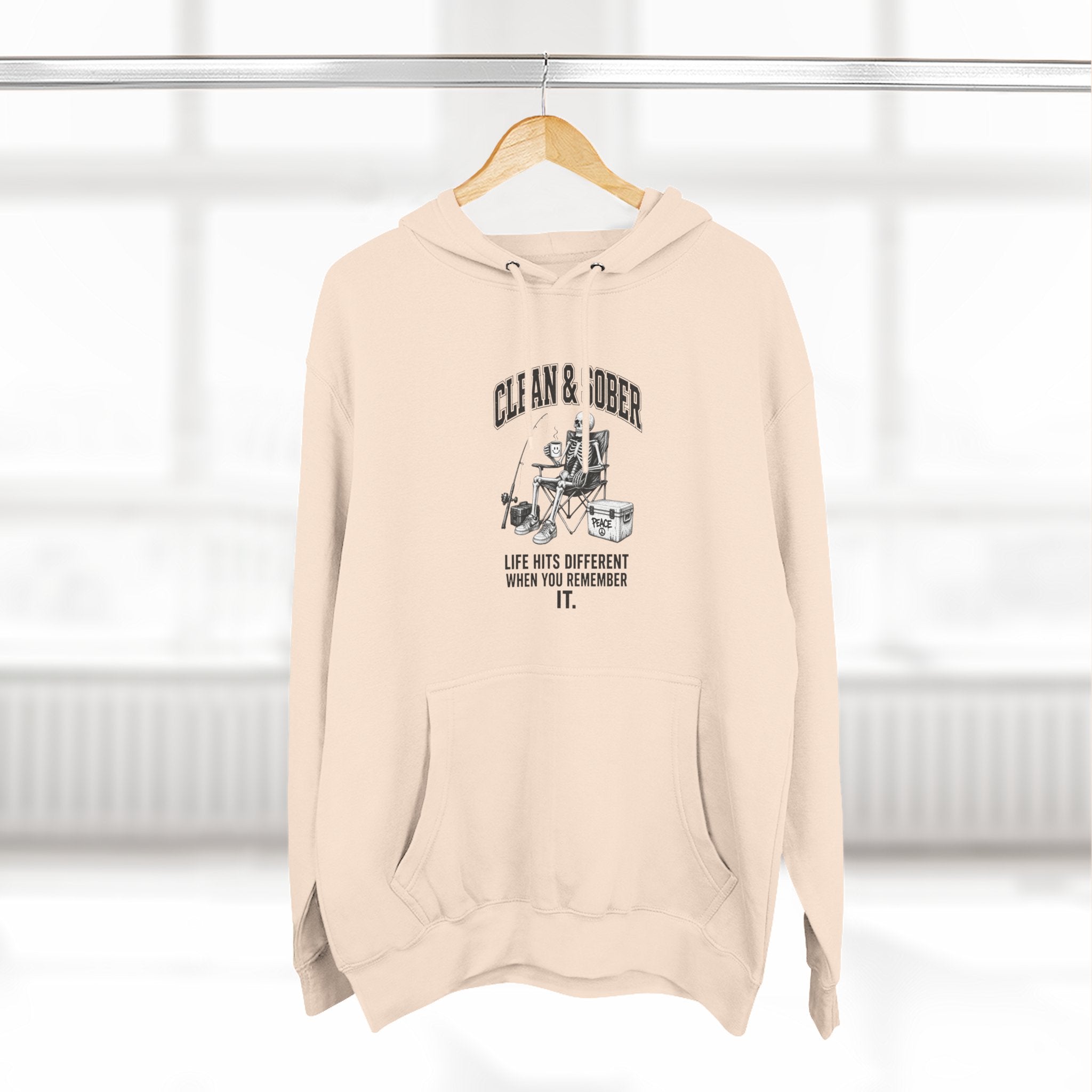 Clean & Sober hoodie | Recovery life illustration, vintage emblem