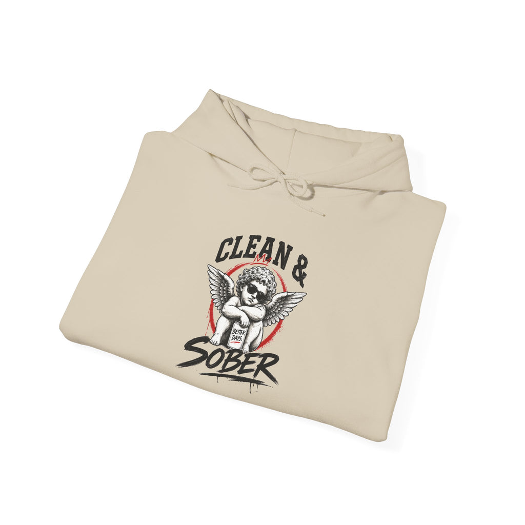 Clean & Sober Hoodie — Recovery Angel Graphic Hooded Sweatshirt