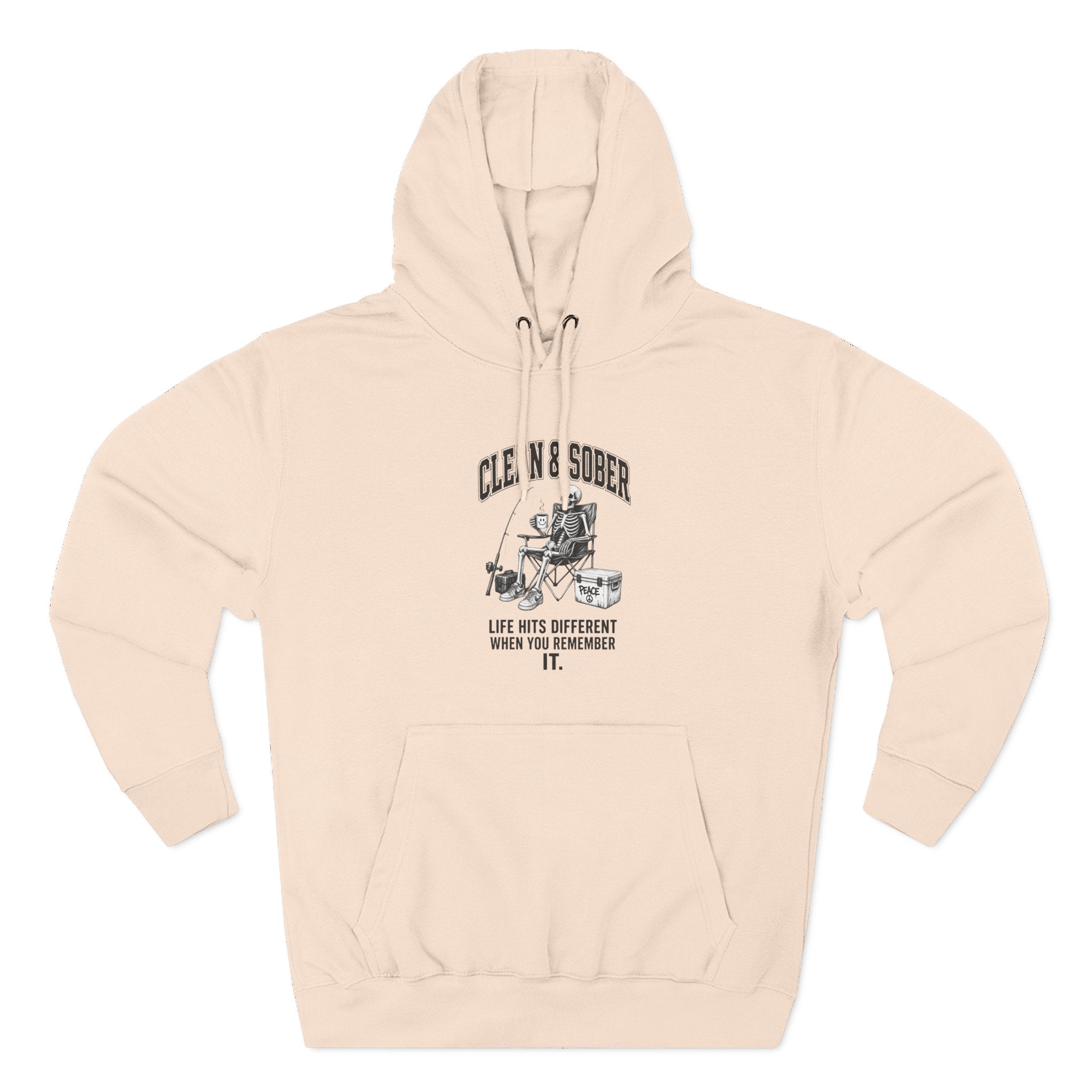 Clean & Sober hoodie | Recovery life illustration, vintage emblem