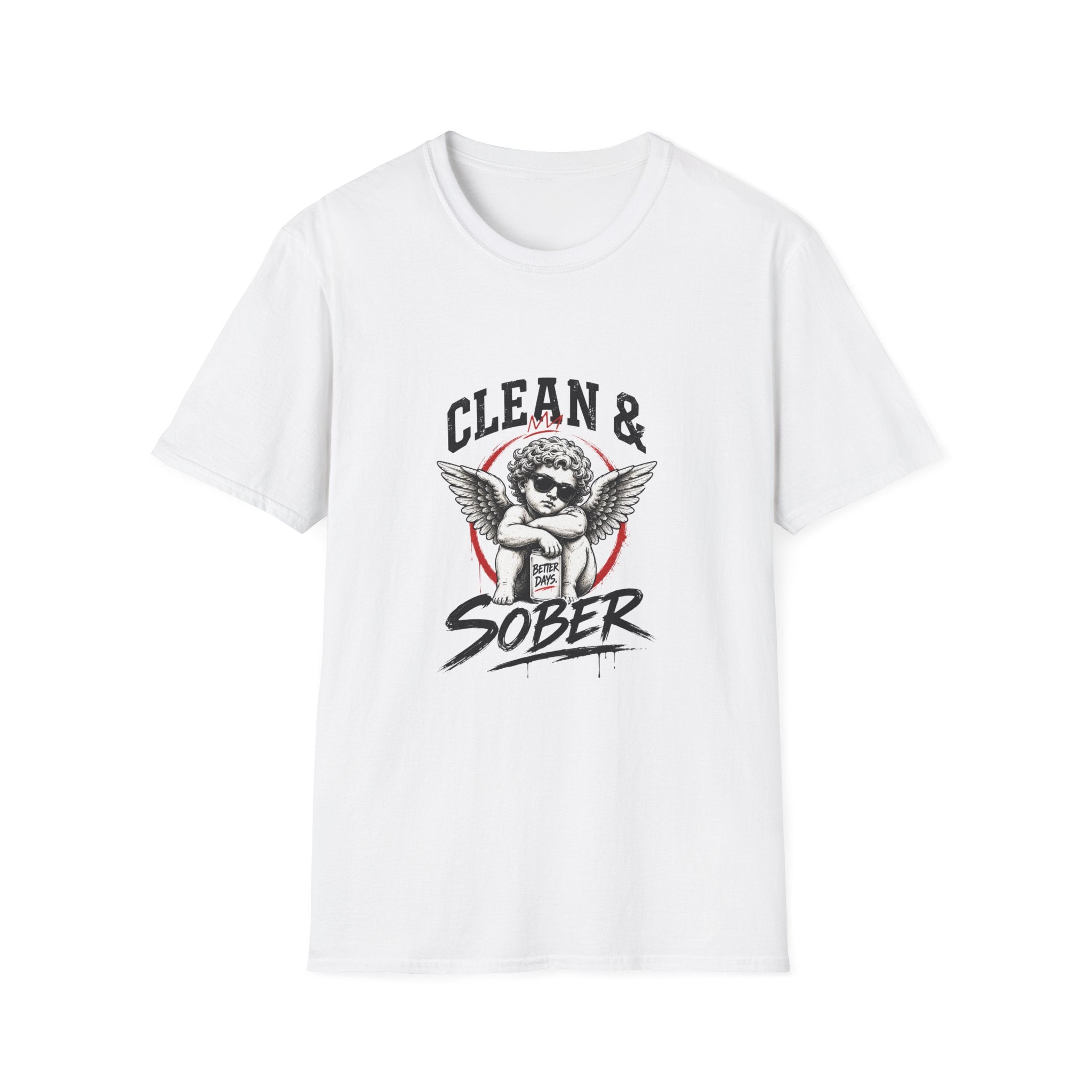 Clean & Sober Angel Graphic T-Shirt — Recovery Support Tee