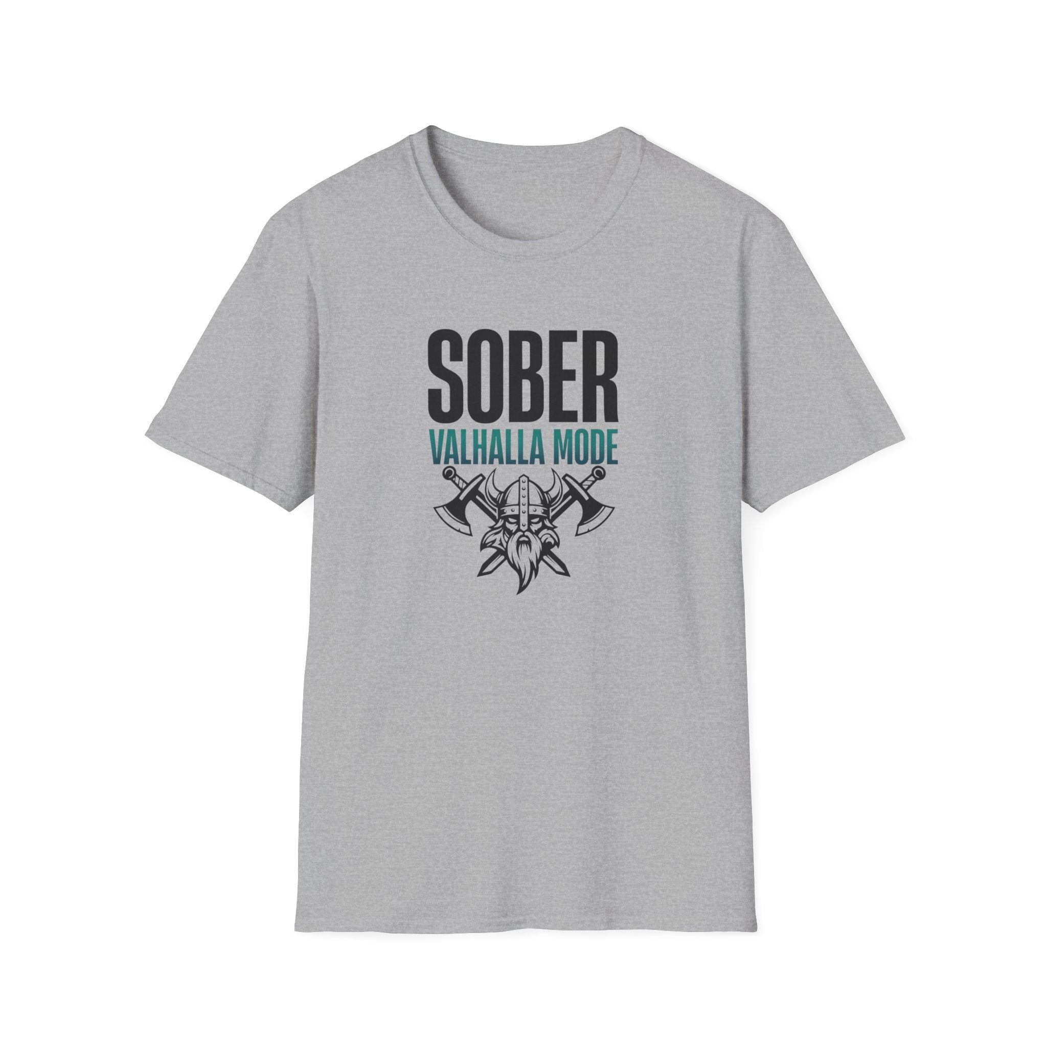 Sober Valhalla Mode T-Shirt | Viking Helmet and Axes