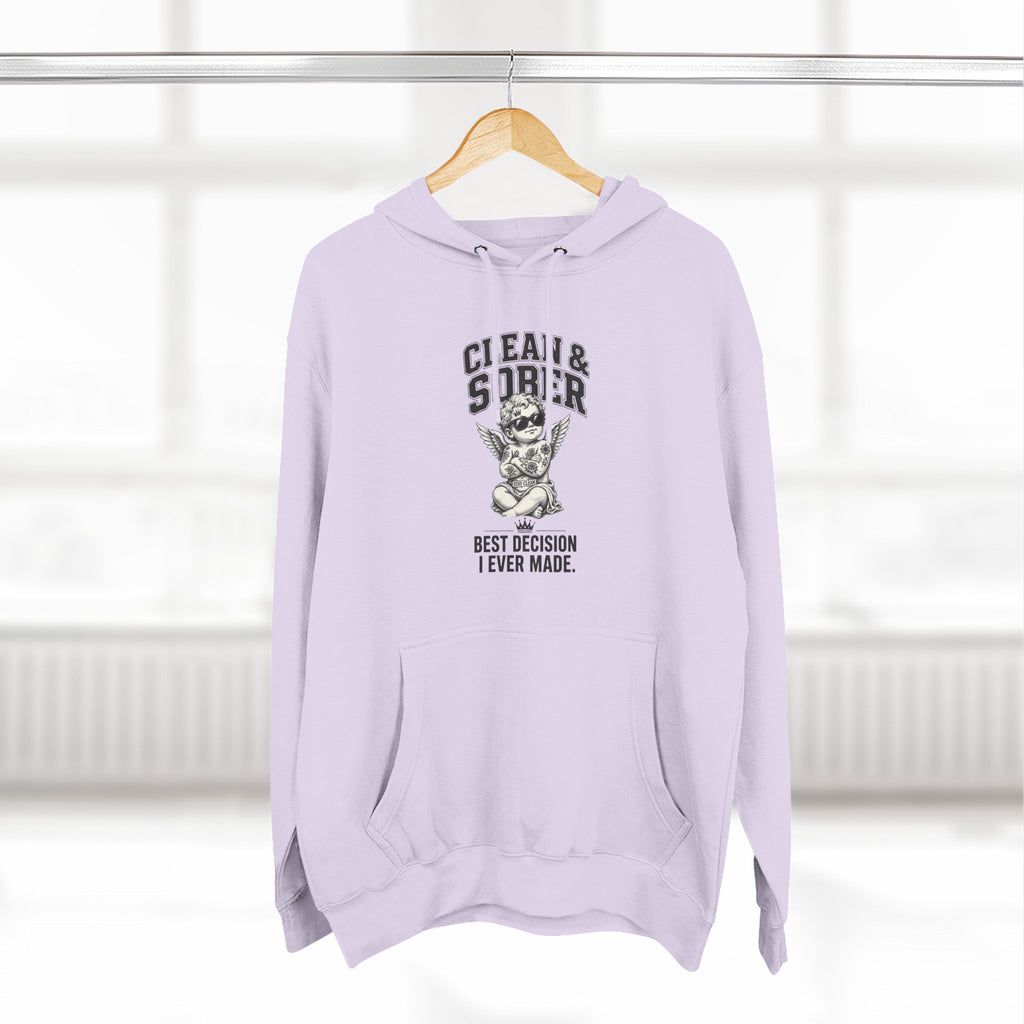 Clean & Sober Cat graphic hoodie | 'Best Decision I Ever Made' design