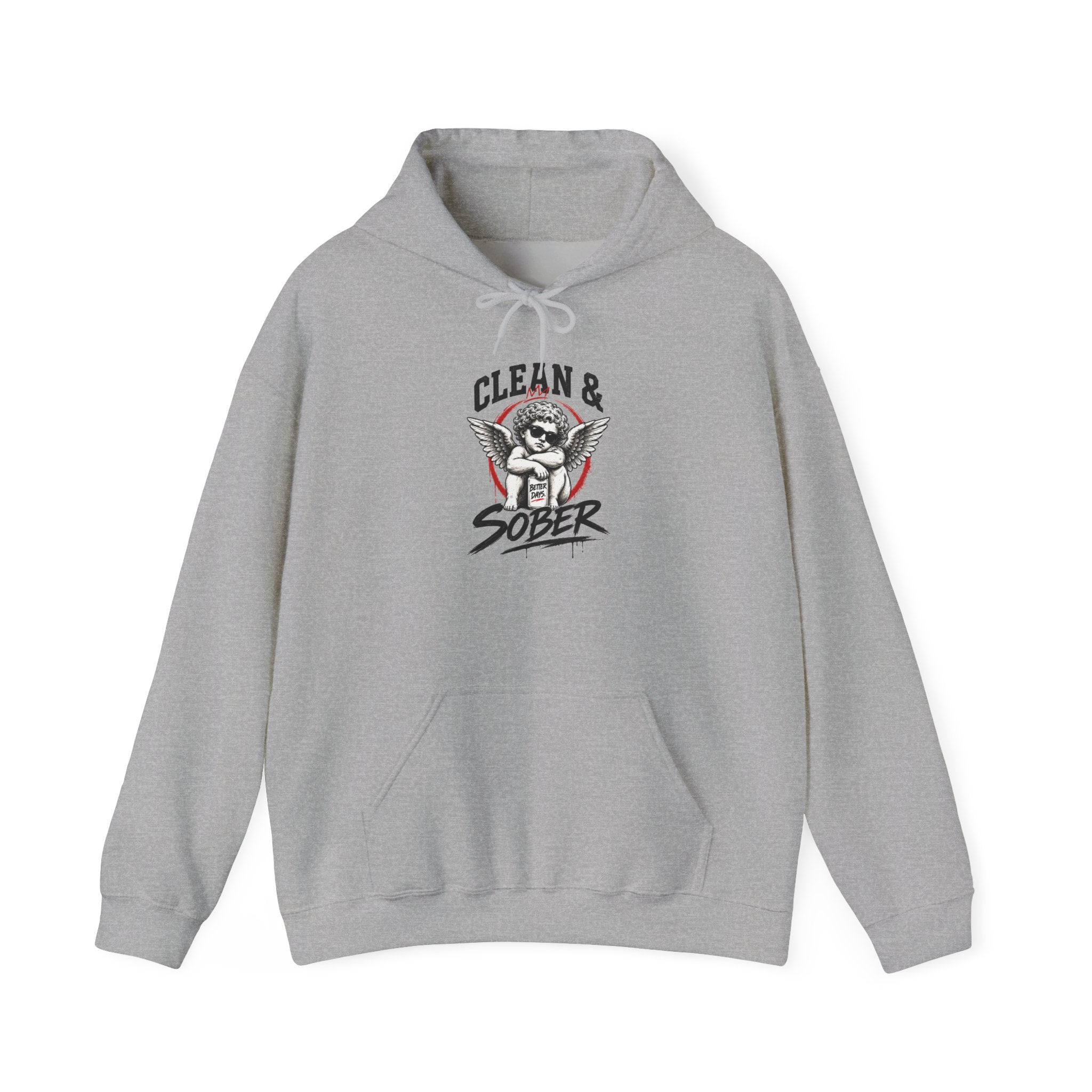 Clean & Sober Hoodie — Recovery Angel Graphic Hooded Sweatshirt