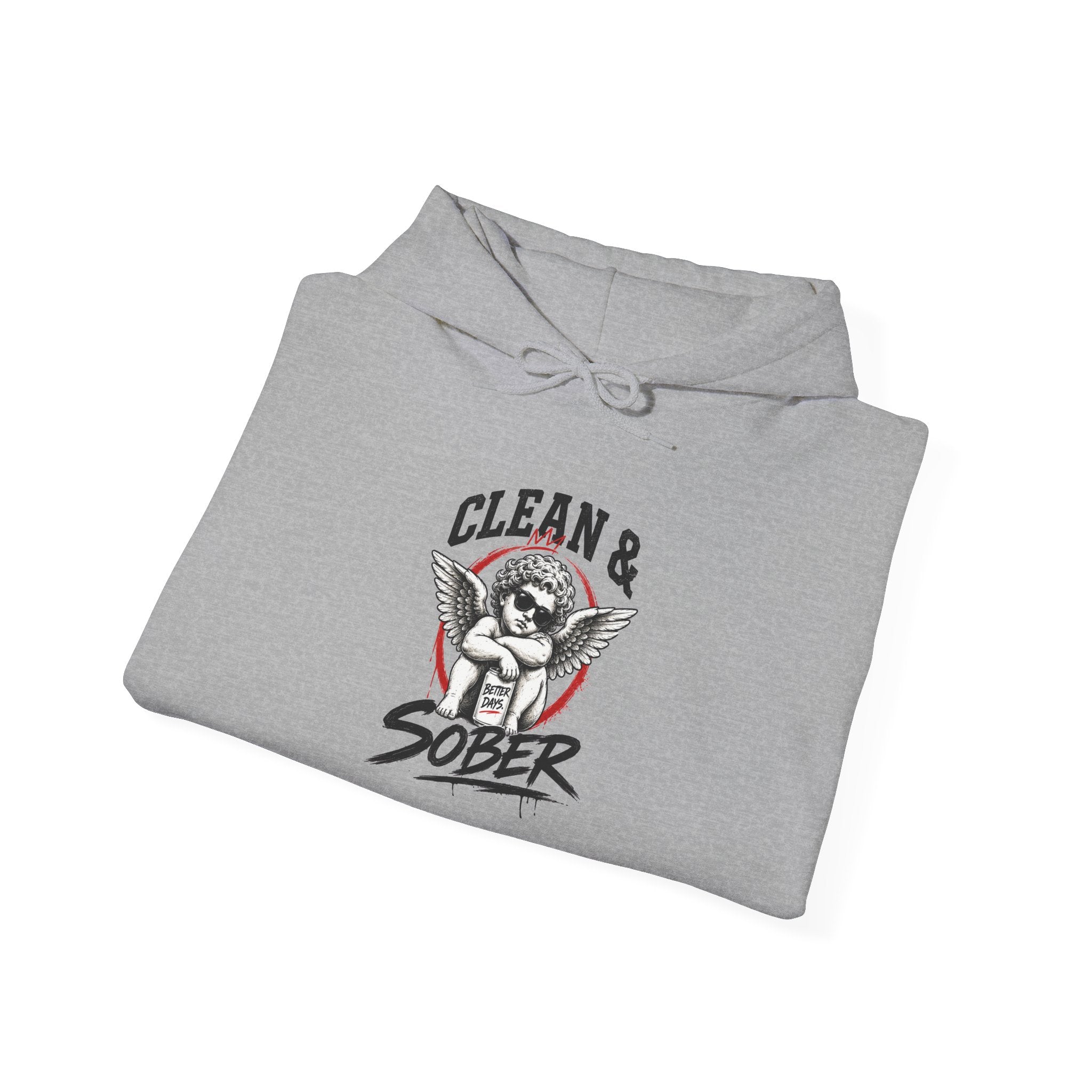 Clean & Sober Hoodie — Recovery Angel Graphic Hooded Sweatshirt