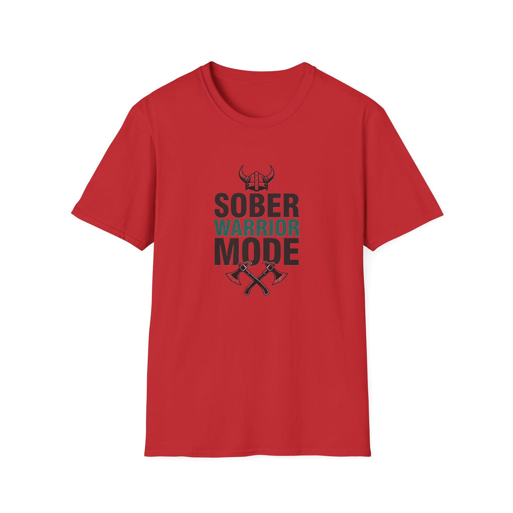 Sober Warrior Mode T-Shirt | Recovery, Viking Helmet & Axes Design